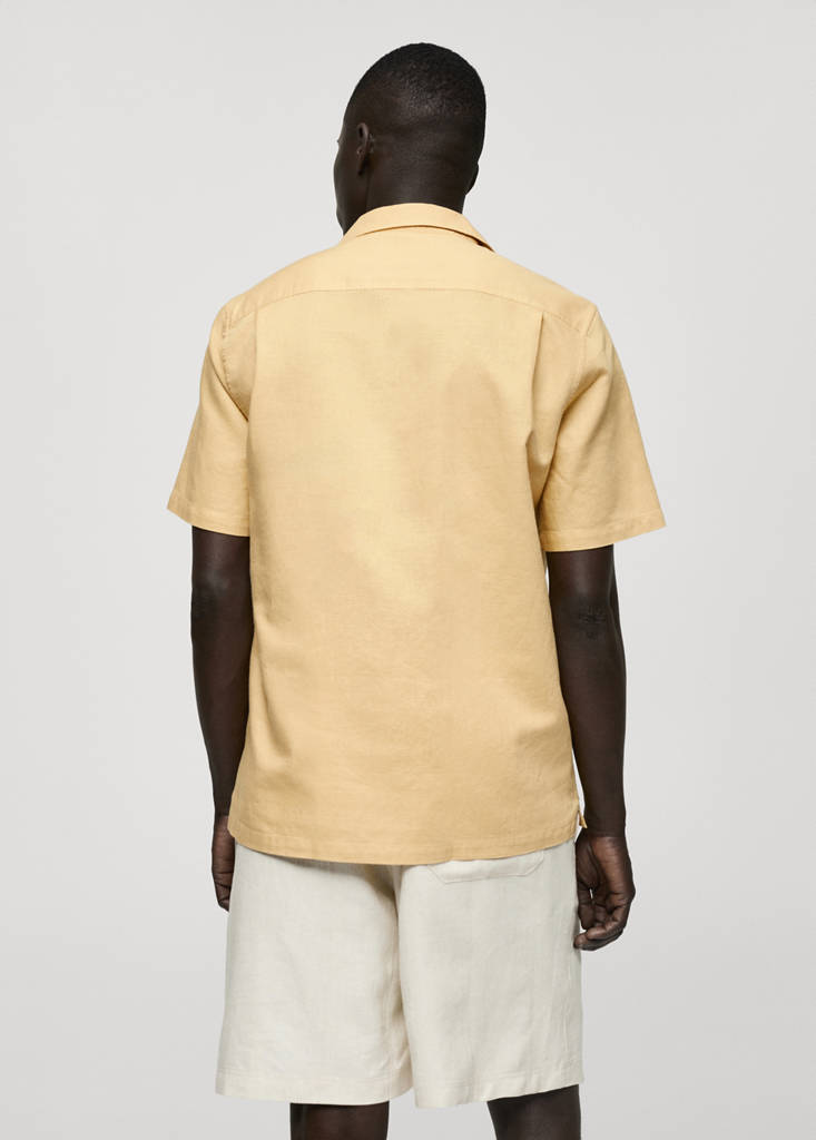 Regular-fit linen cotton shirt — Ochre