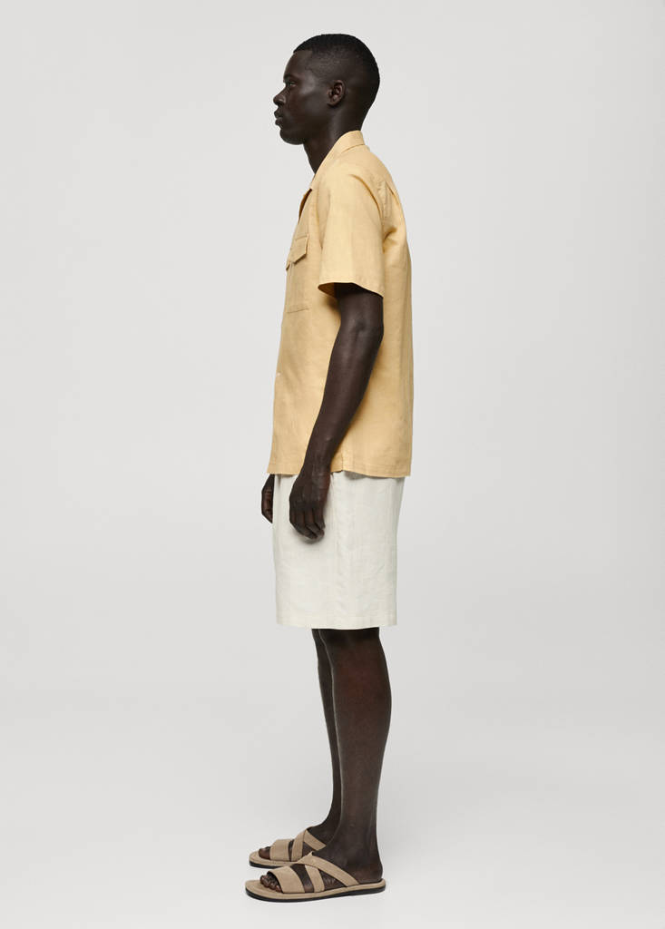 Regular-fit linen cotton shirt — Ochre