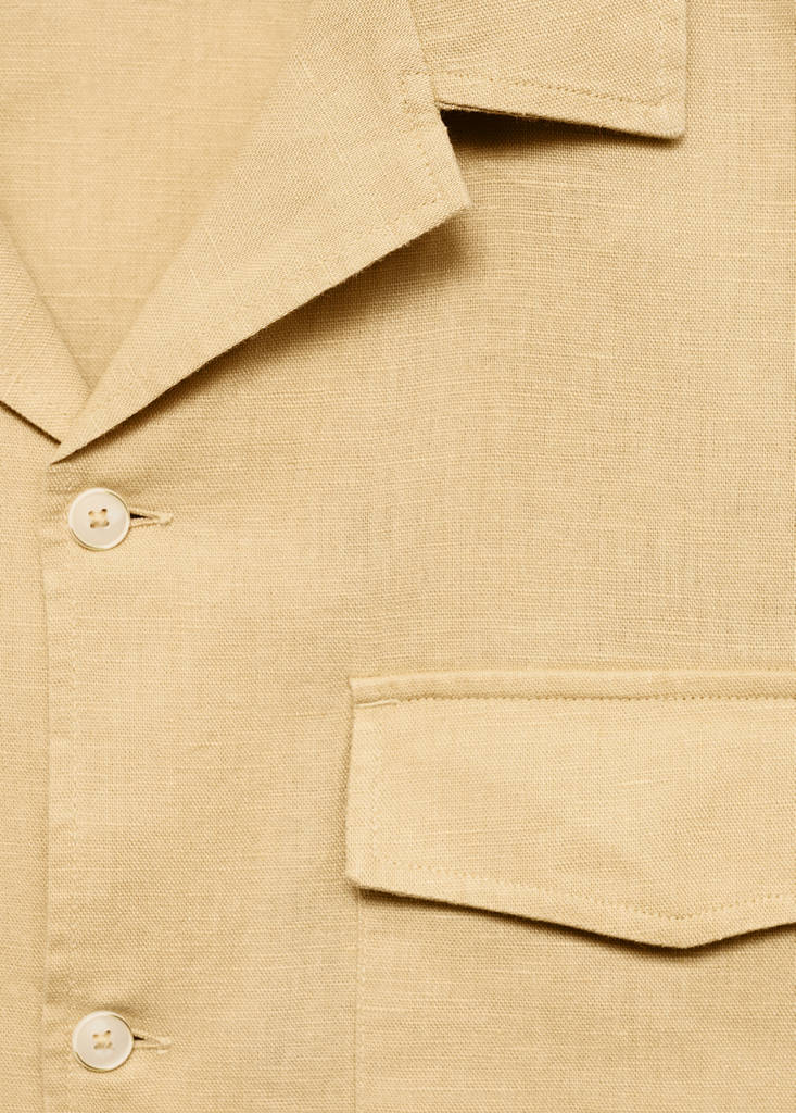 Regular-fit linen cotton shirt — Ochre