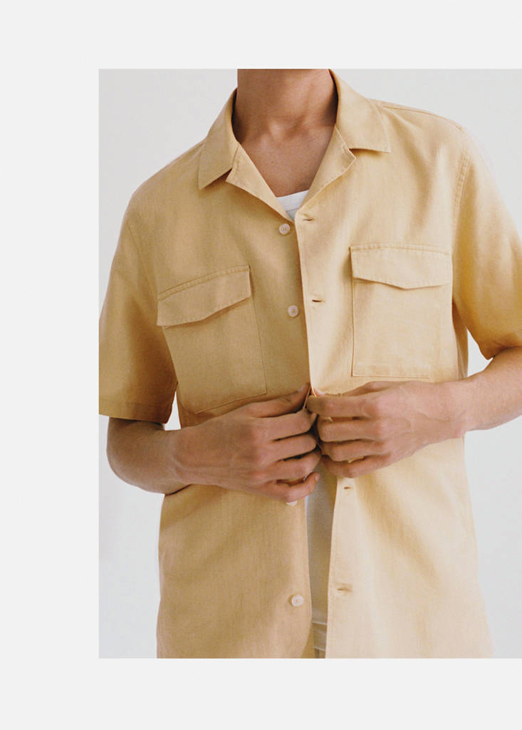 Regular-fit linen cotton shirt — Ochre
