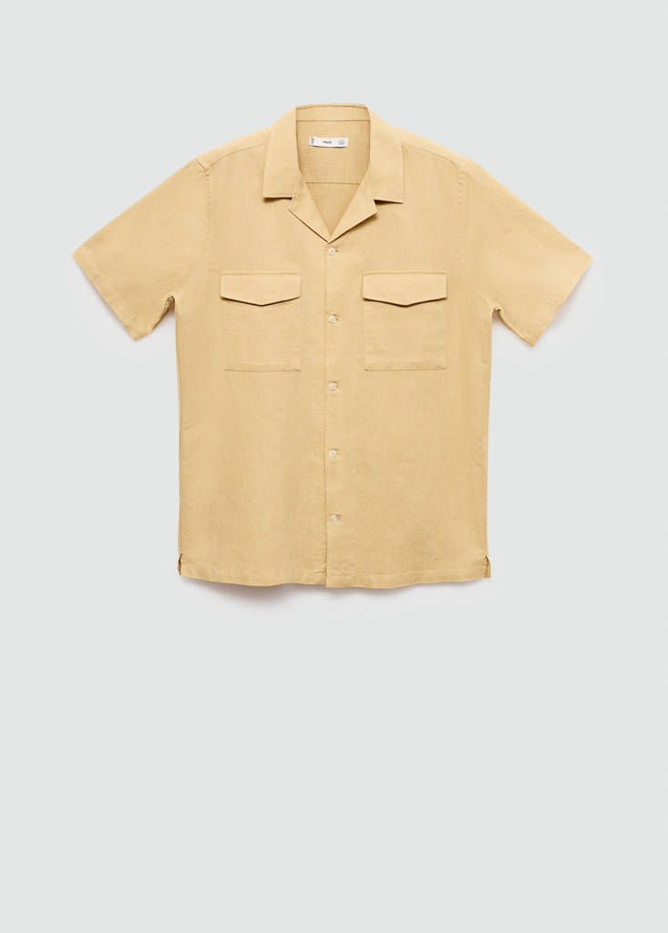 Regular-fit linen cotton shirt — Ochre
