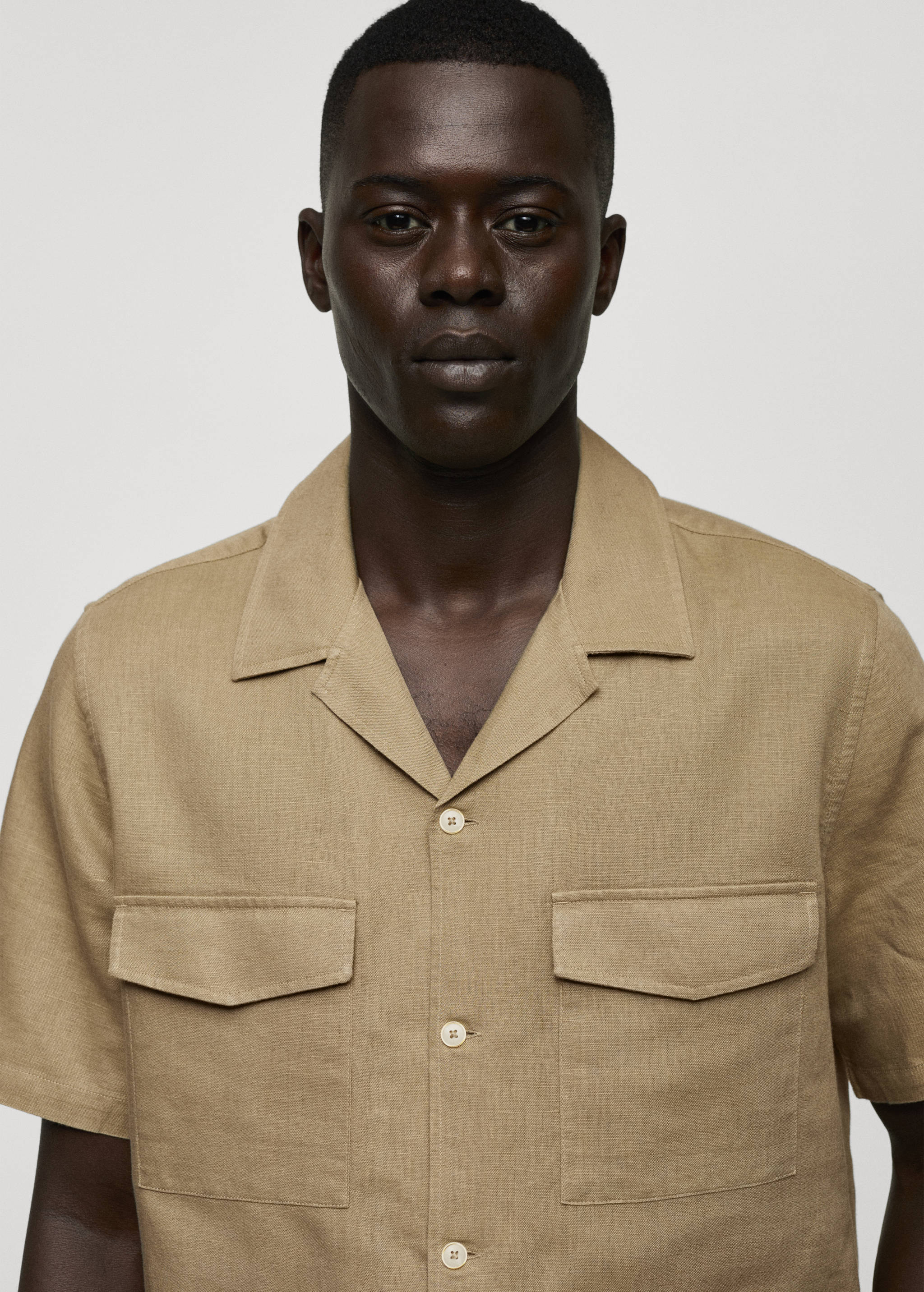 Regular-fit linen cotton shirt - Details of the article 1
