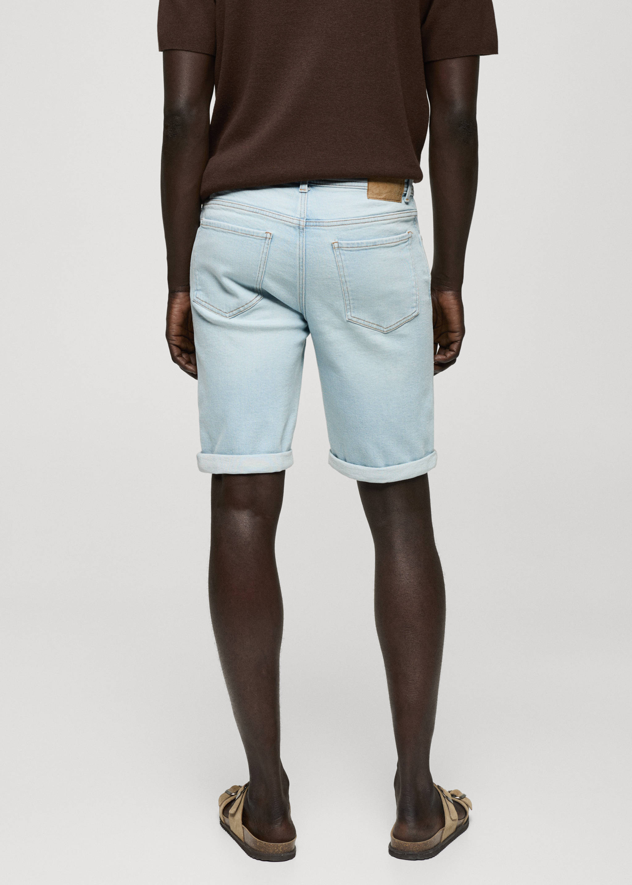 Slim-fit denim bermuda shorts - Reverse of the article