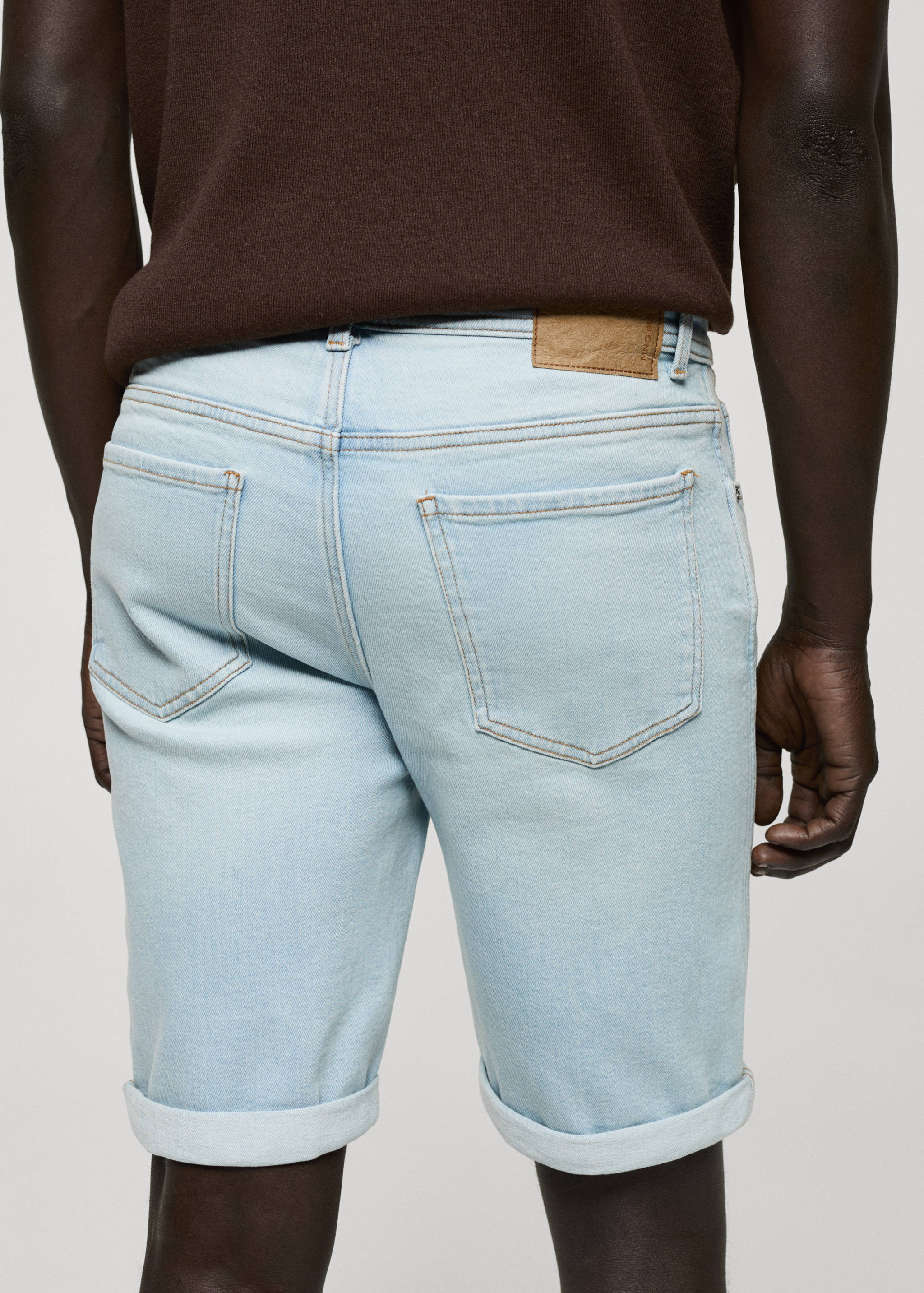 Slim-fit denim bermuda shorts - Details of the article 6