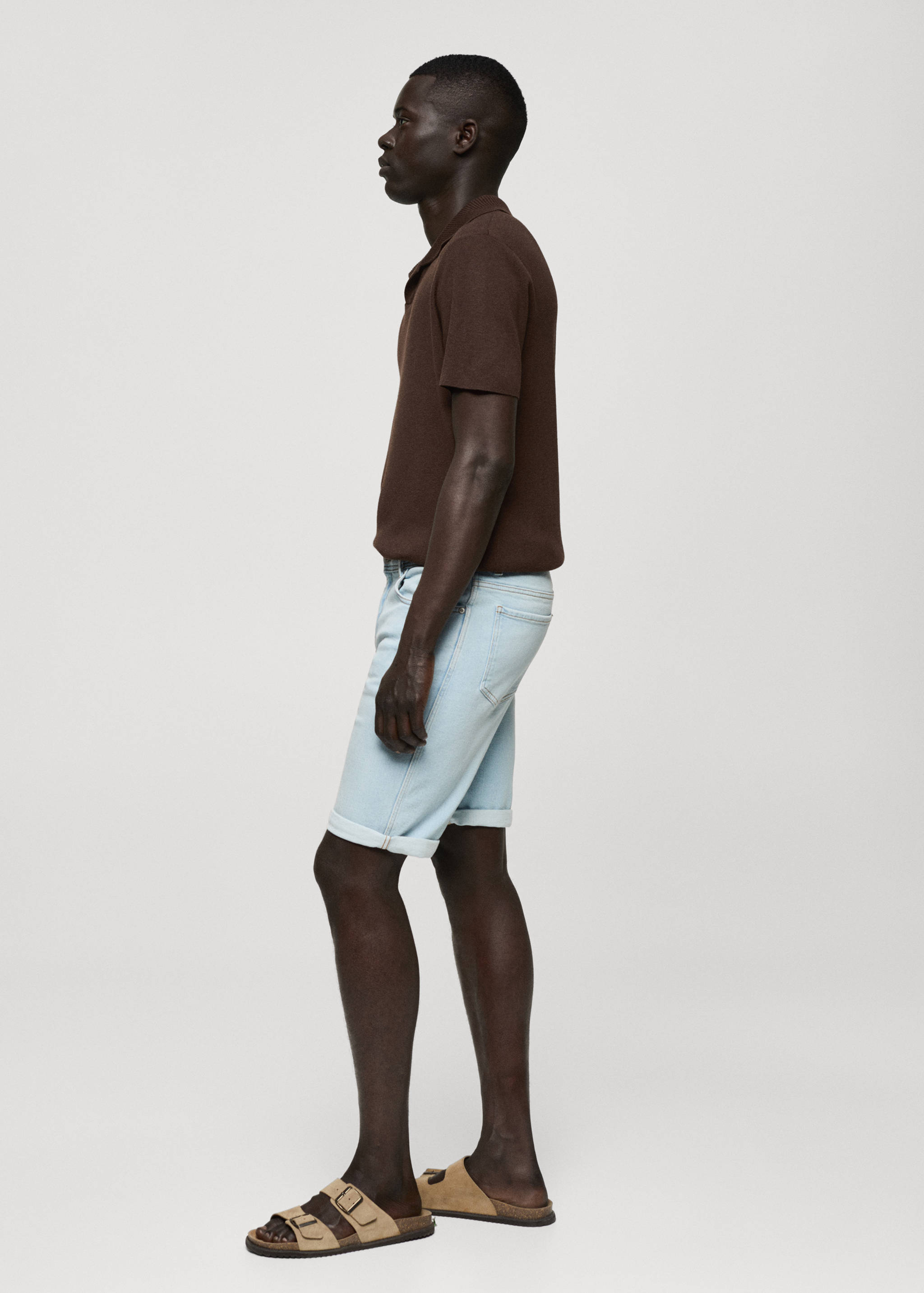 Slim-fit denim bermuda shorts - Details of the article 2