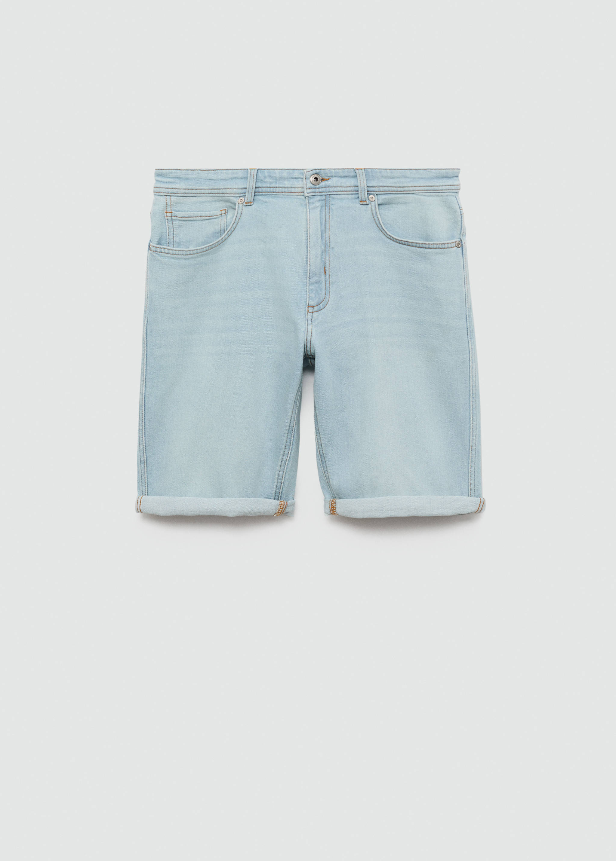 Slim-fit denim bermuda shorts - Article without model