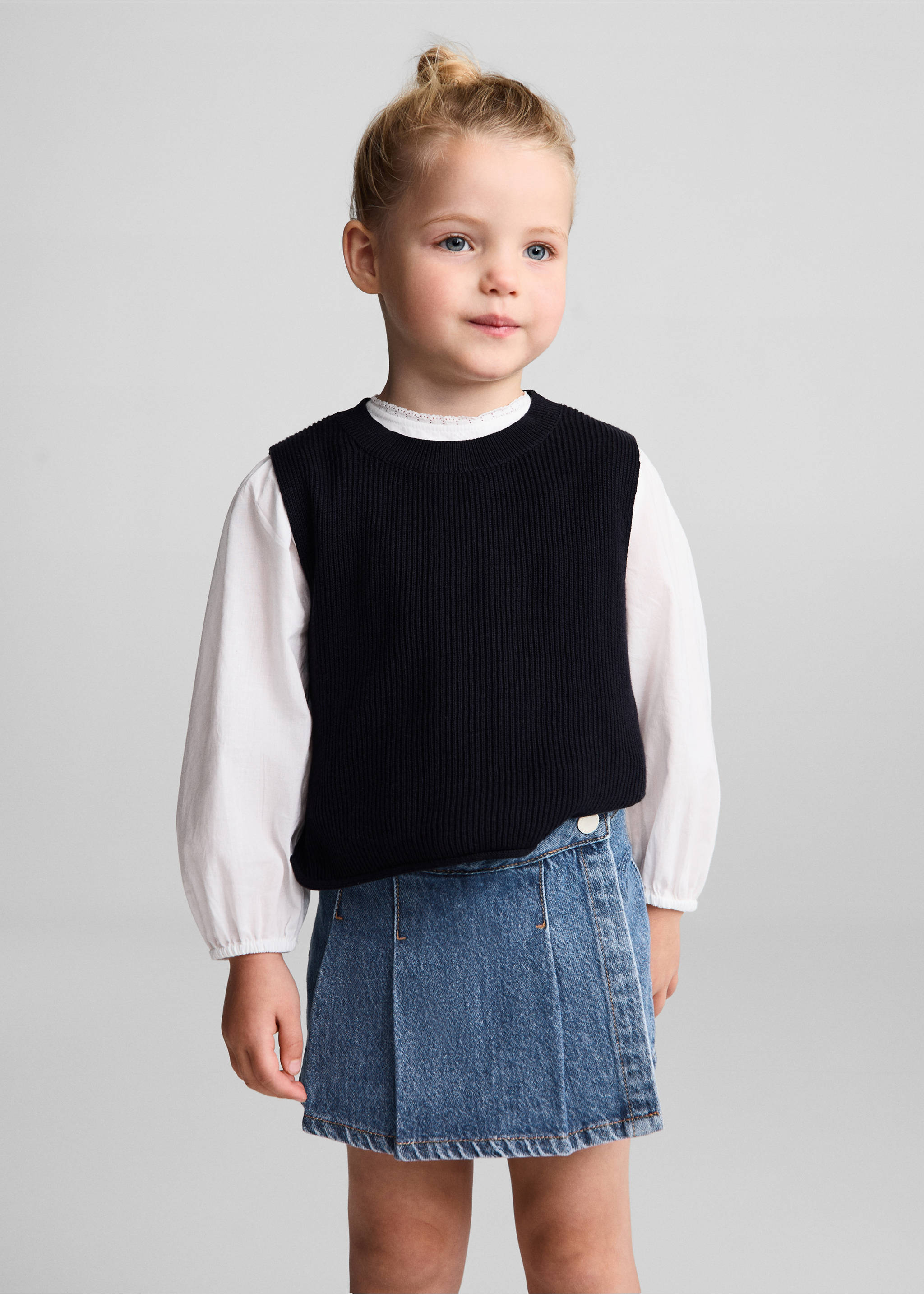 Denim skirt trousers - Medium plane, Medium Blue. Ref: 77070578-00.