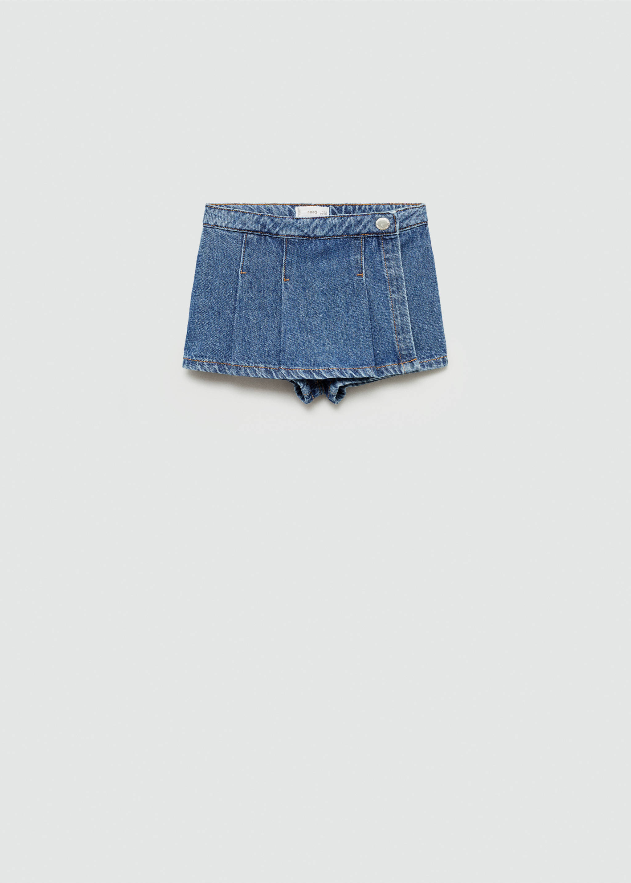 Denim skirt trousers - Article without model, Medium Blue. Ref: 77070578-00.