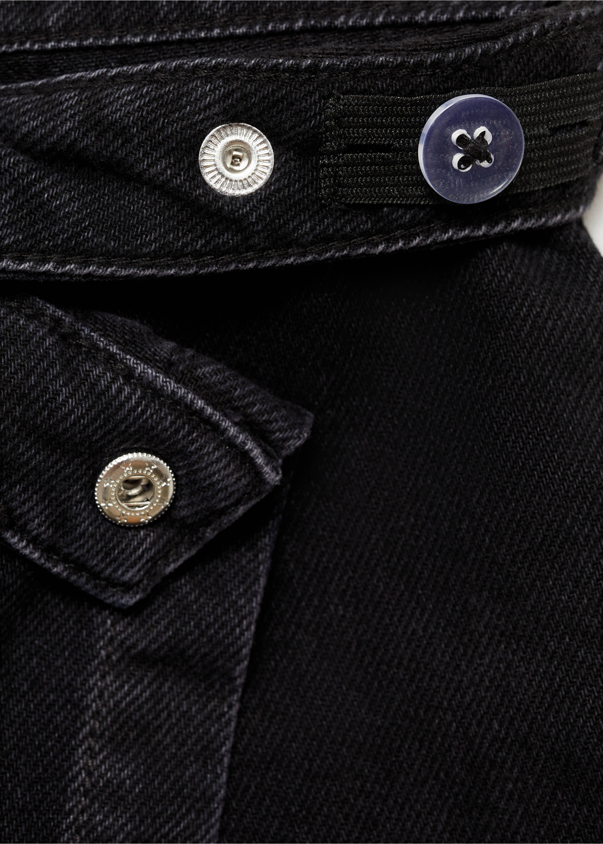 Denim skirt pants - Details of the article 0, Black denim. Ref: 77070578-00.