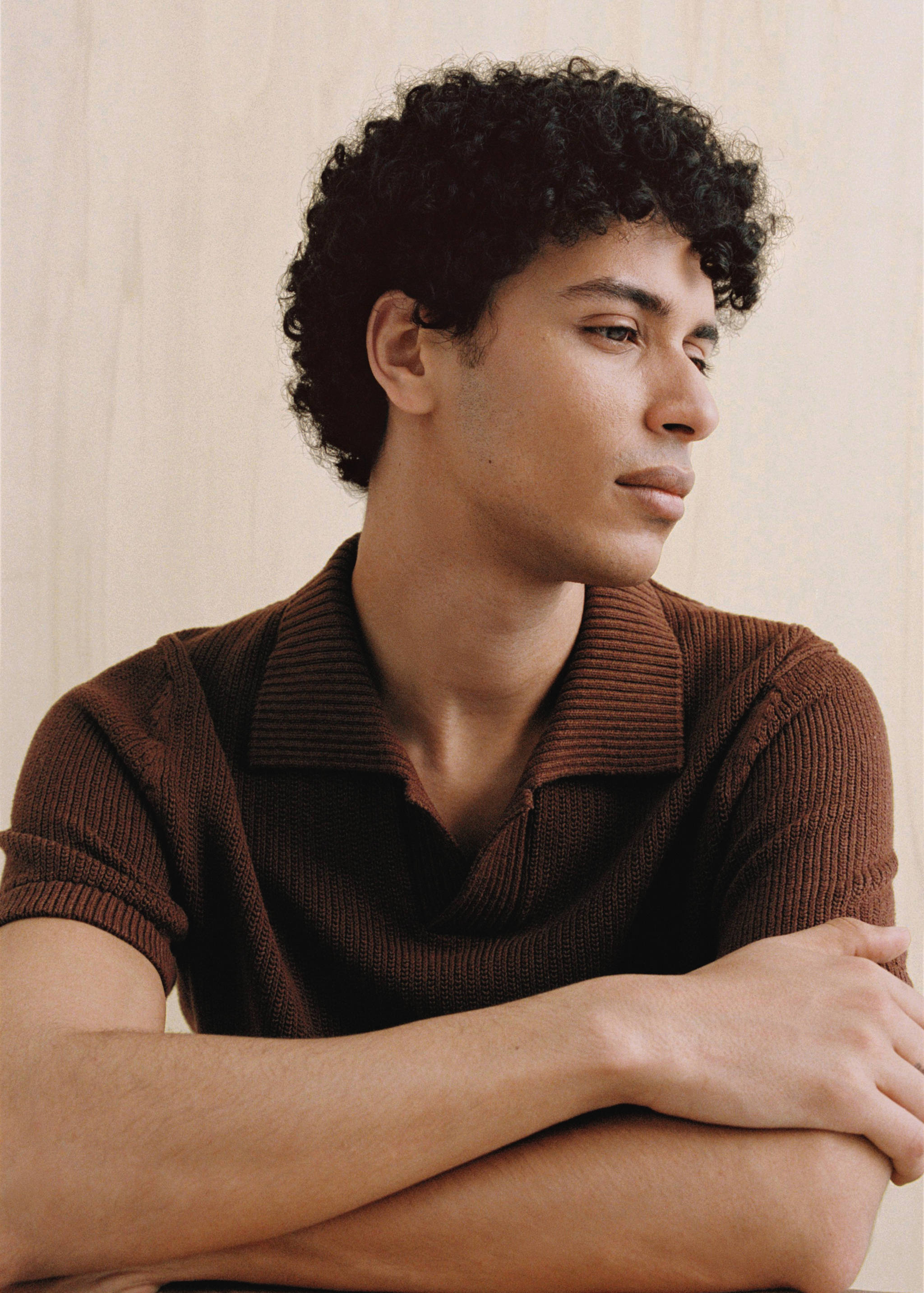 Ribbed knit polo shirt - Details of the article 3