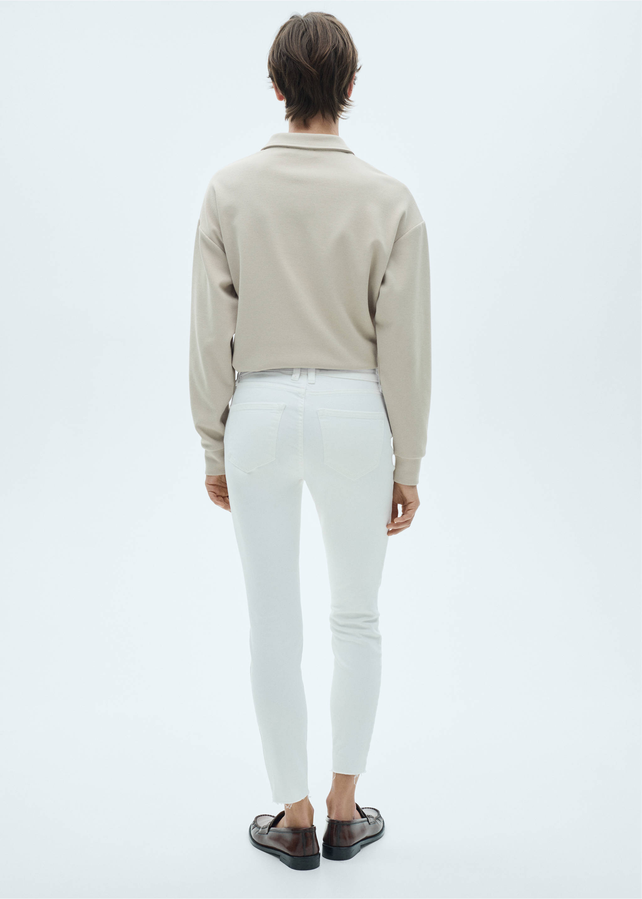 Skinny cropped jeans - Reverse of the article, White. Ref: 77070584-00.