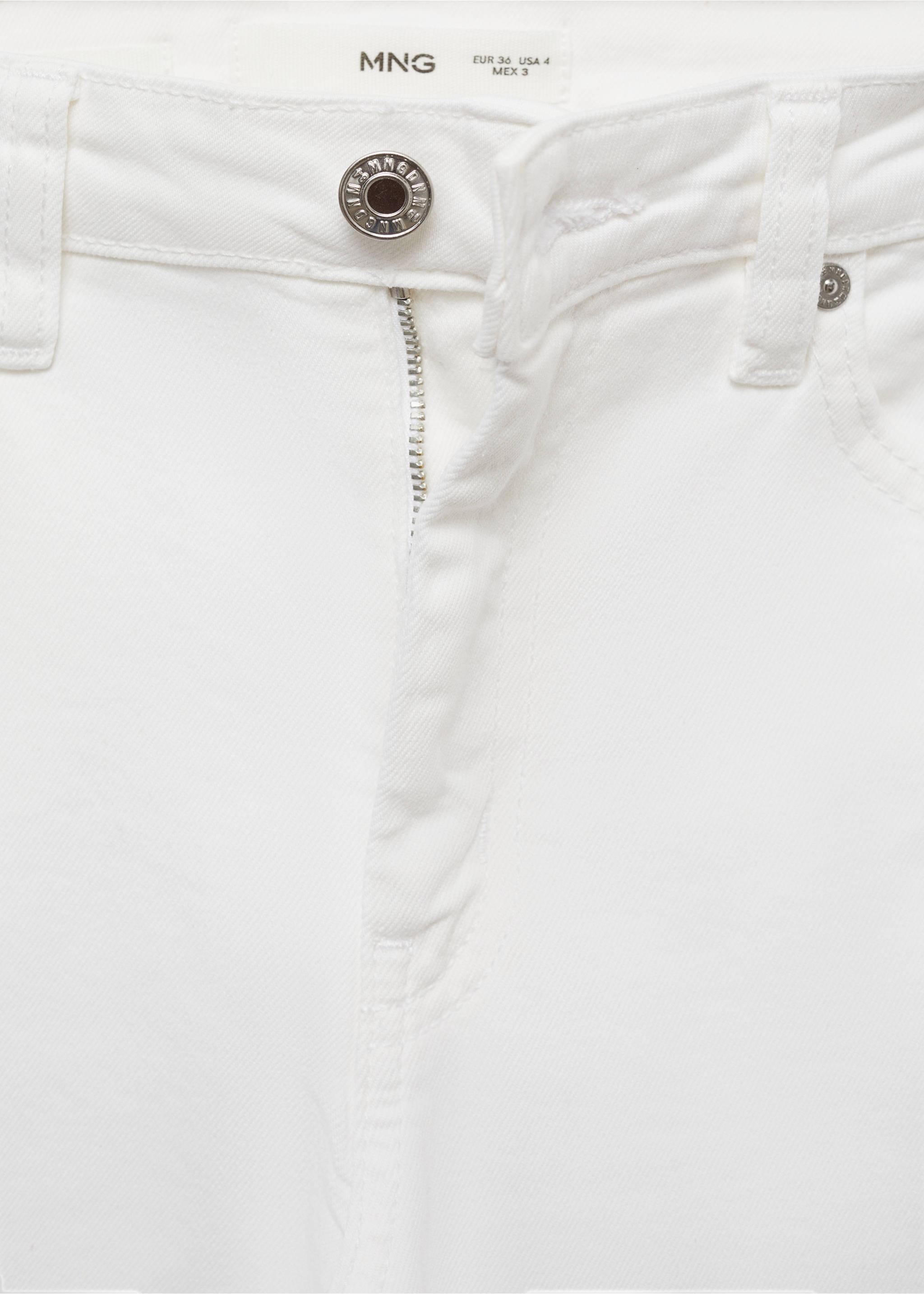 Skinny cropped jeans - Details of the article 8, White. Ref: 77070584-00.