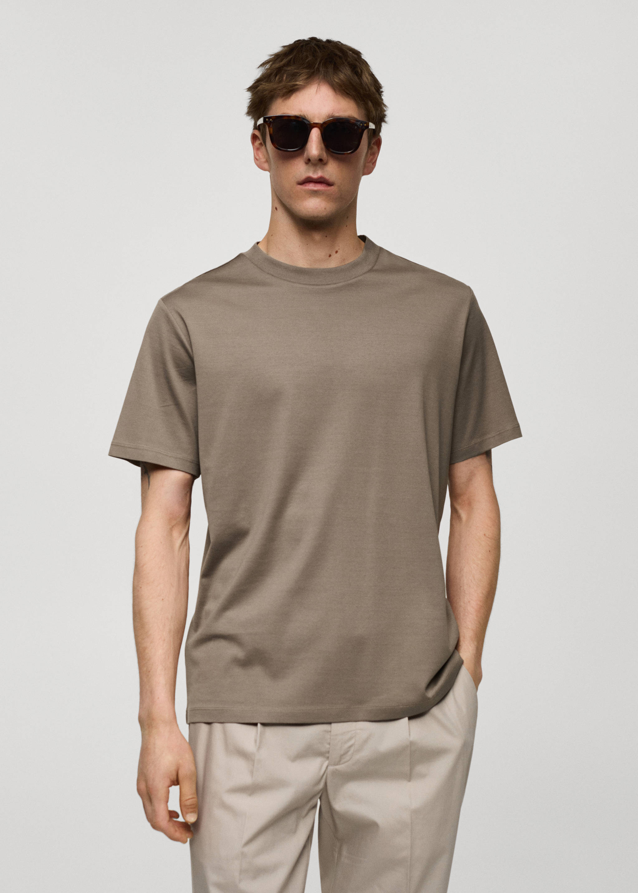 100% cotton slim-fit t-shirt - Medium plane