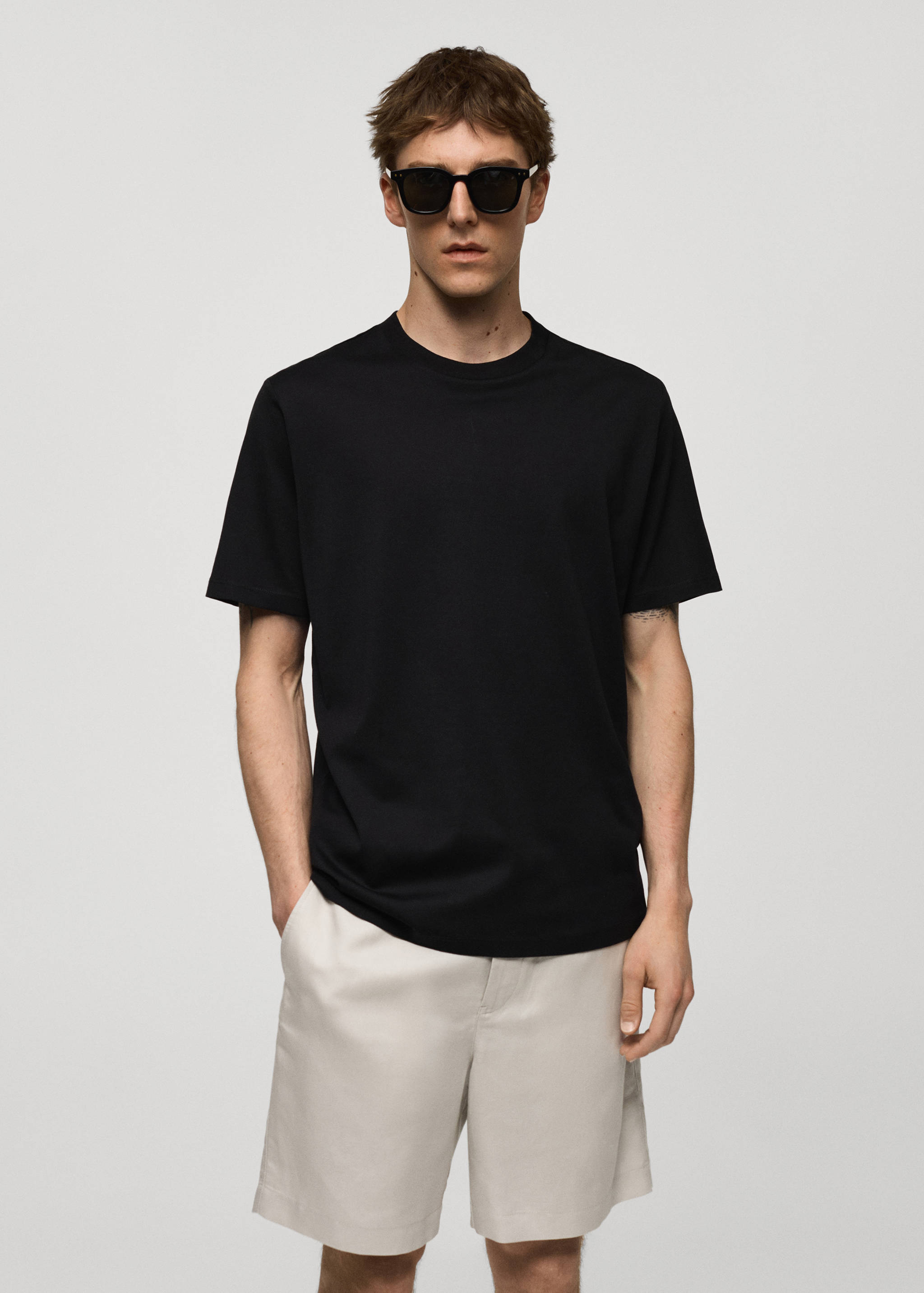 100% cotton slim-fit t-shirt - Medium plane