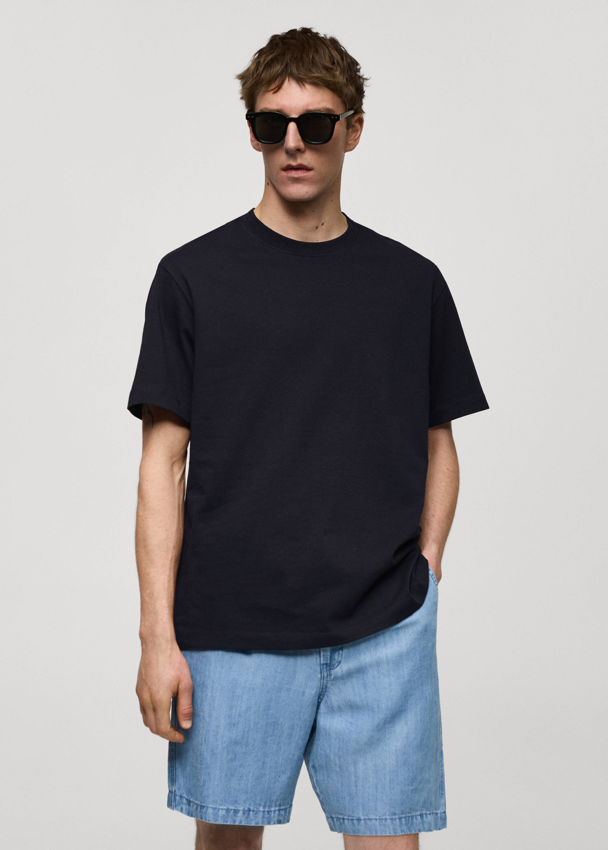 T-shirt essentiel 100 % coton relaxed-fit - Plan moyen