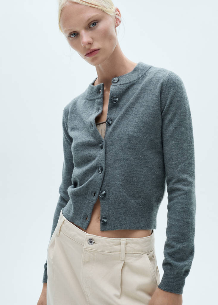 Wide leg pleated jeans — Ecru
