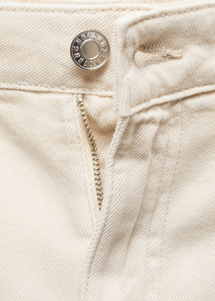 Wide leg pleated jeans — Ecru