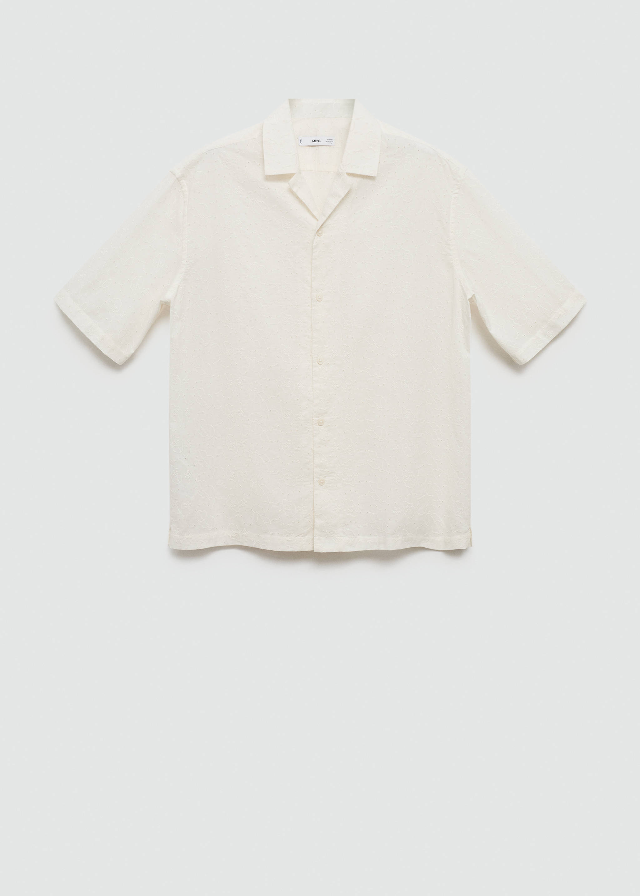Relaxed-fit 100% cotton embroidered shirt - Article without model
