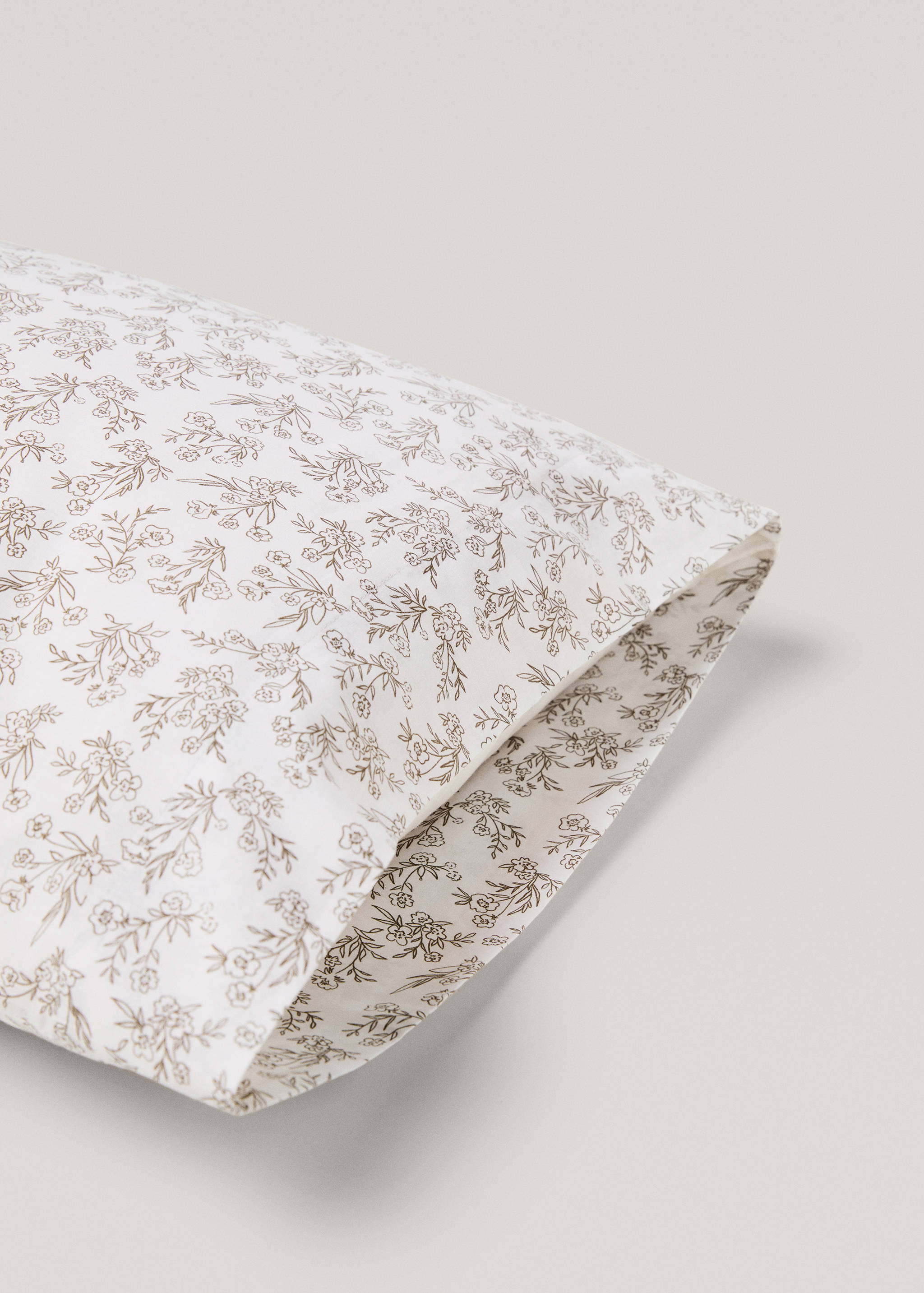 Çiçek desenli pamuklu yastık kılıfı 45x110cm - Ürün detayı 2