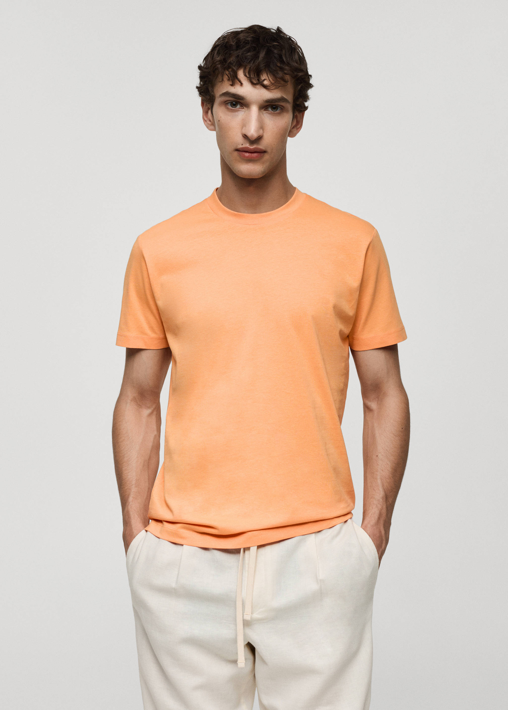 Slim-fit cotton t-shirt - Medium plane