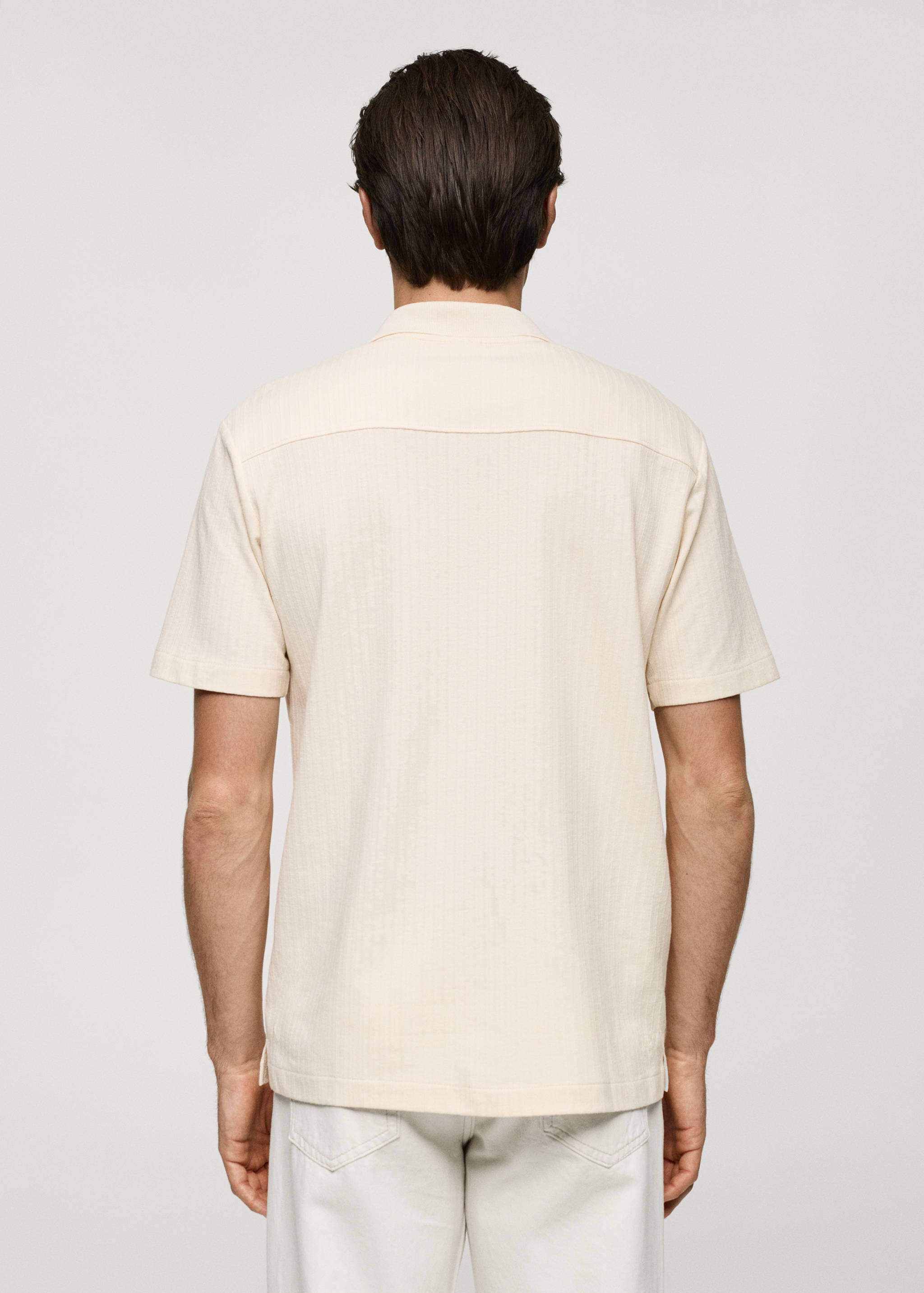 Regular-fit textured buttoned polo shirt - Reverse of the article