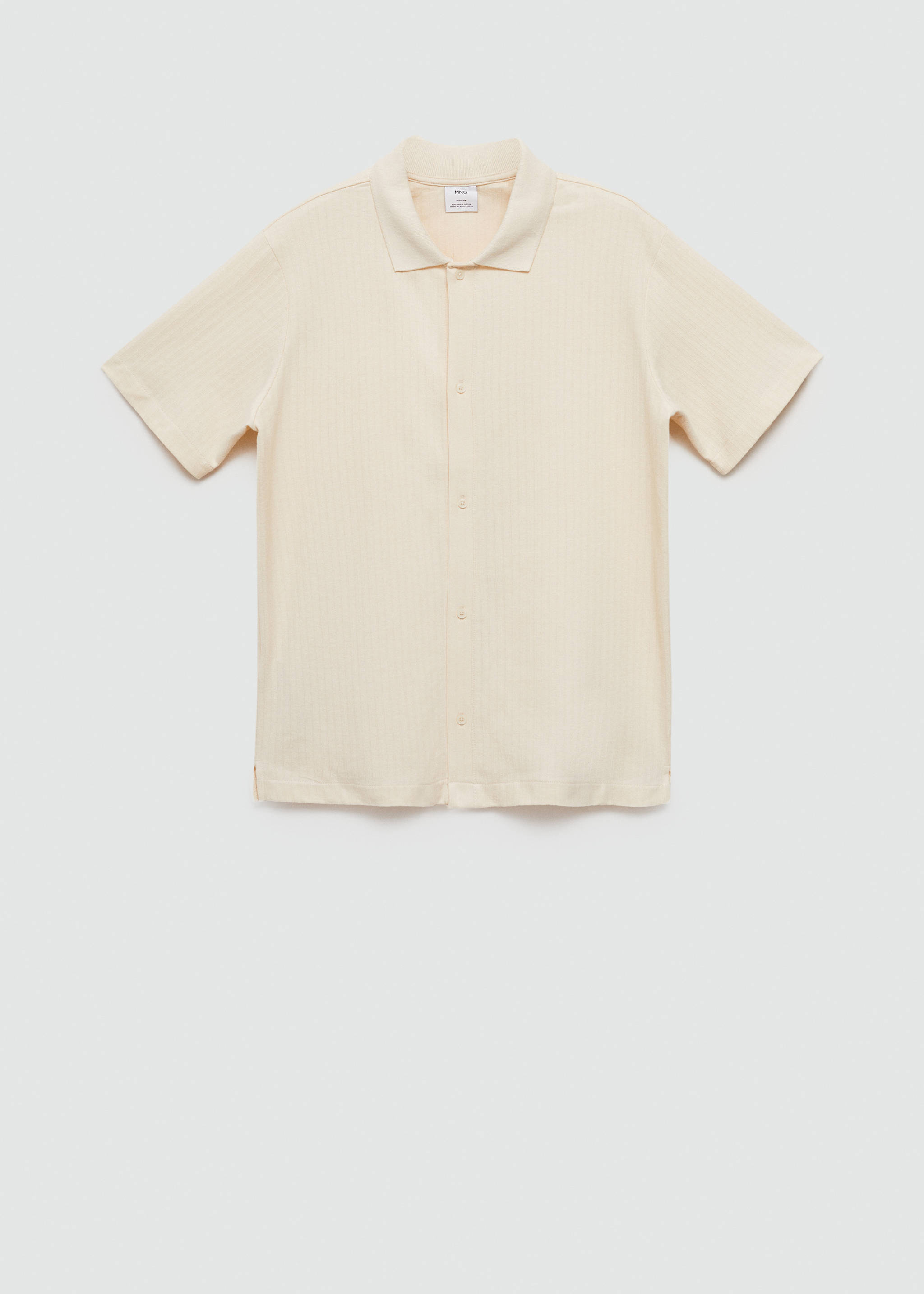 Regular-fit textured buttoned polo shirt - Article without model