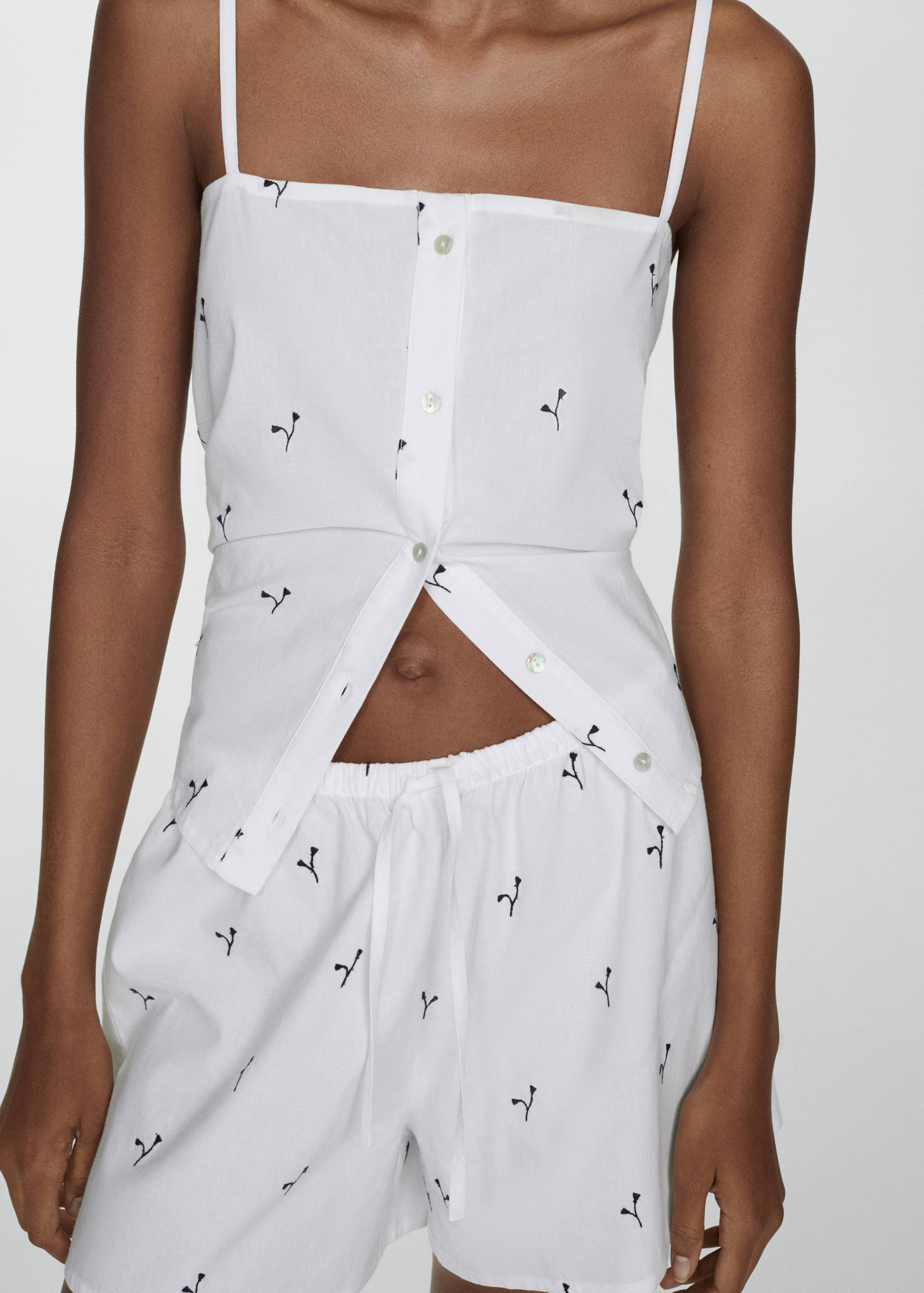 Embroidered two-piece pyjamas - Medium plane