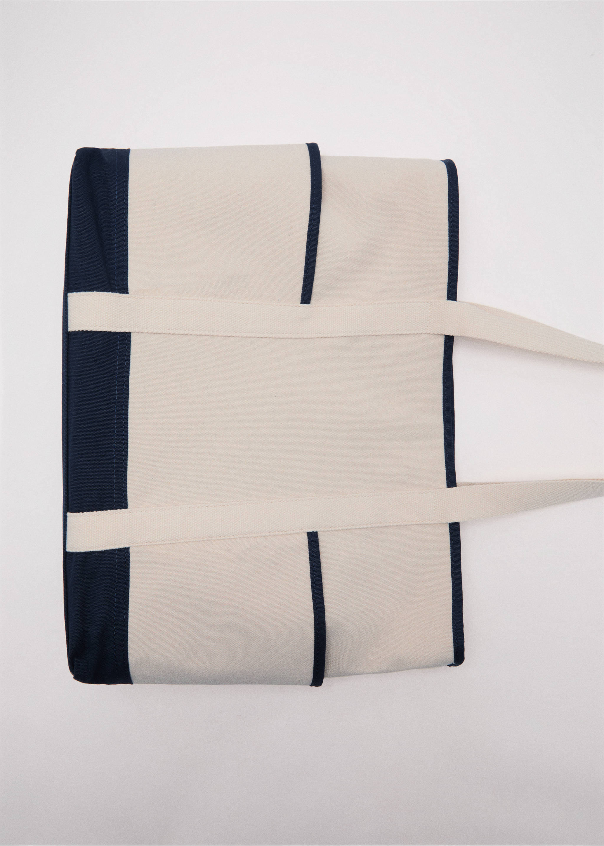 Bolso canvas algodón contraste - Detalle del artículo 3, Blanco roto. Ref: 77070611-00.