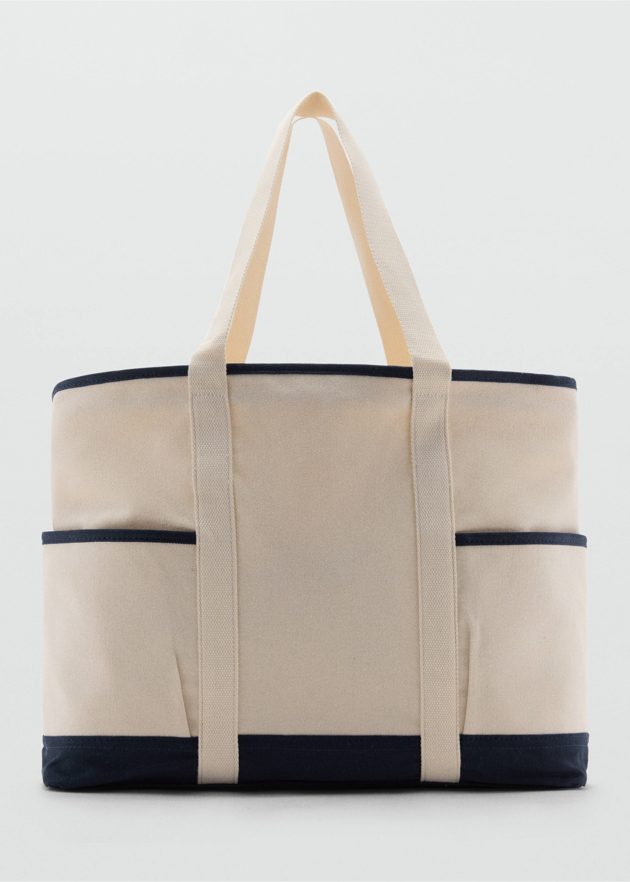 Bolso canvas algodón contraste - Artículo sin modelo, Blanco roto. Ref: 77070611-00.