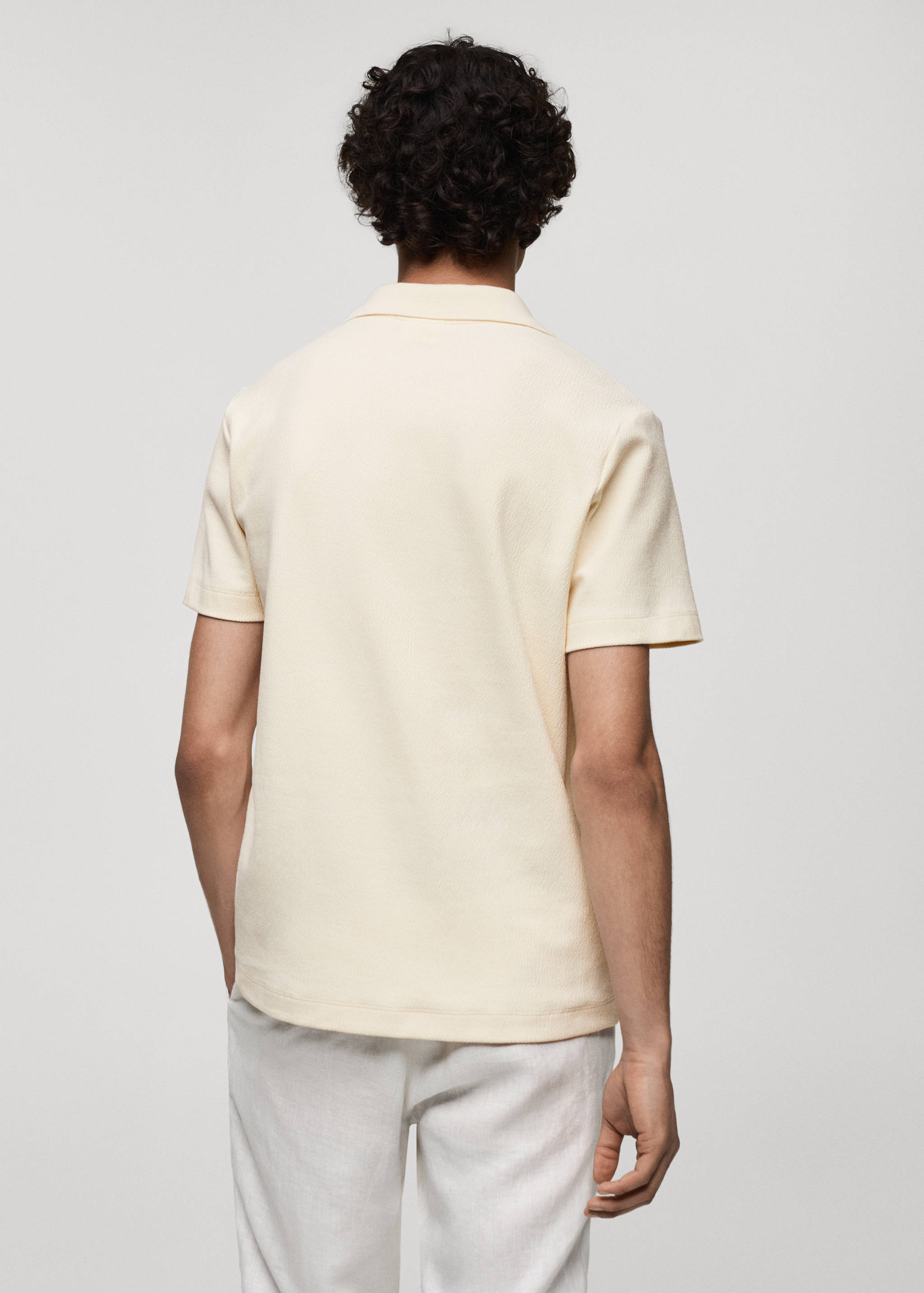 常规版型纹理棉质Polo衫 - null