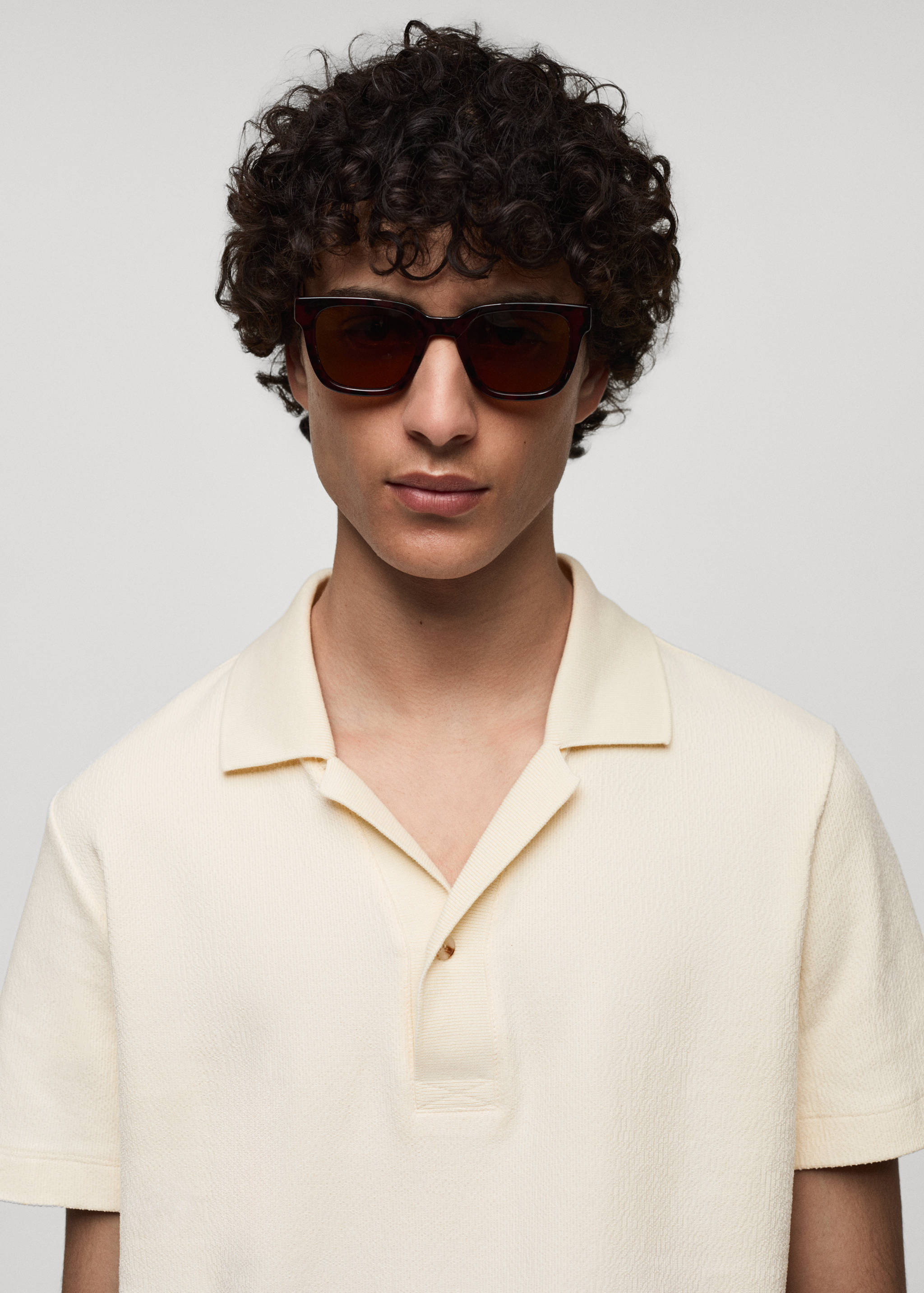 常规版型纹理棉质Polo衫 - null