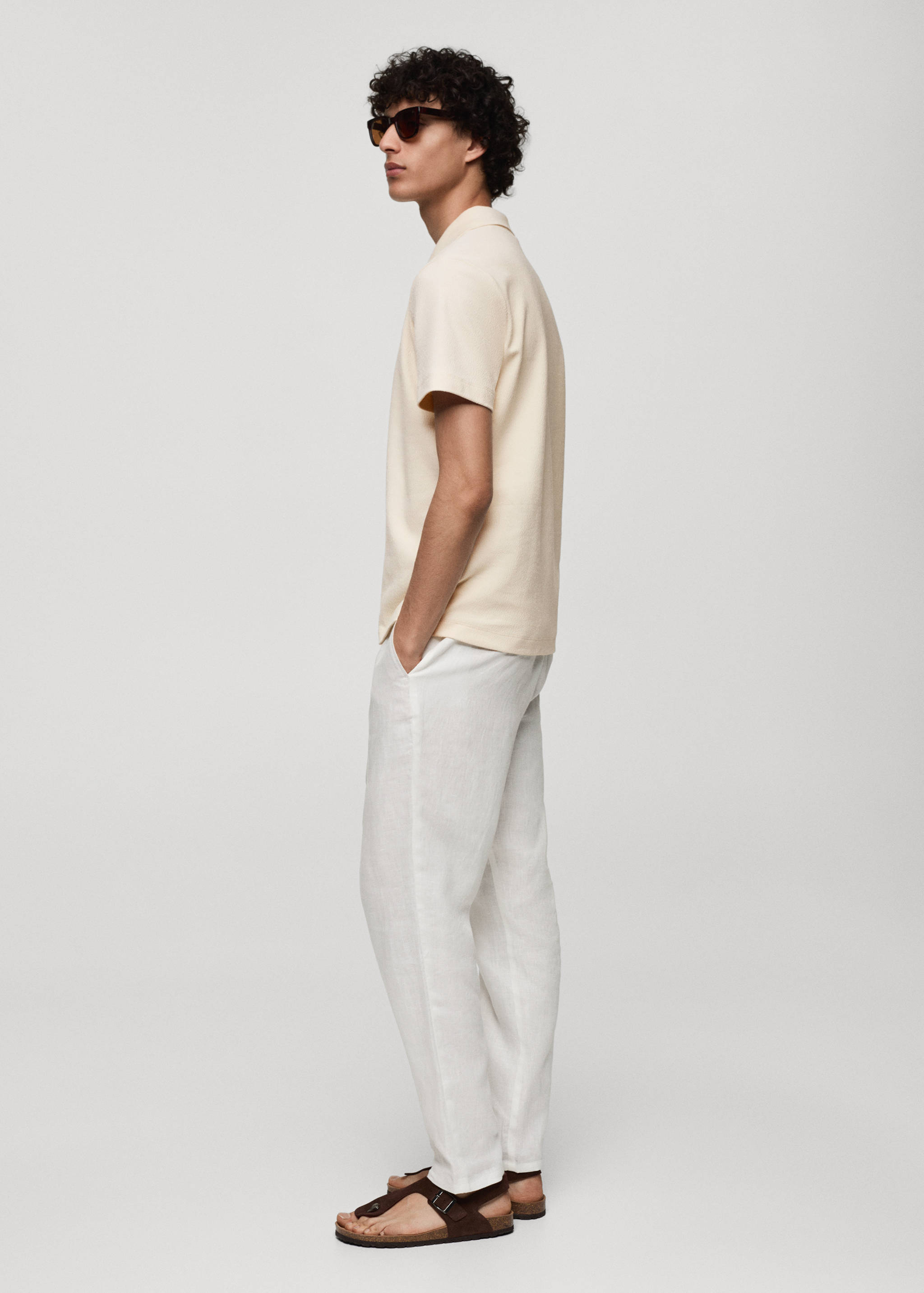 常规版型纹理棉质Polo衫 - null