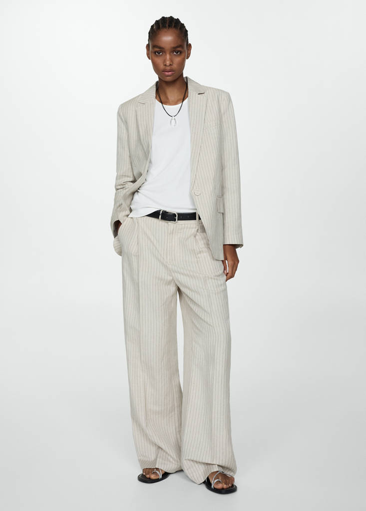 Top with satin details — White