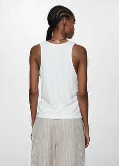 Top with satin details — White 3