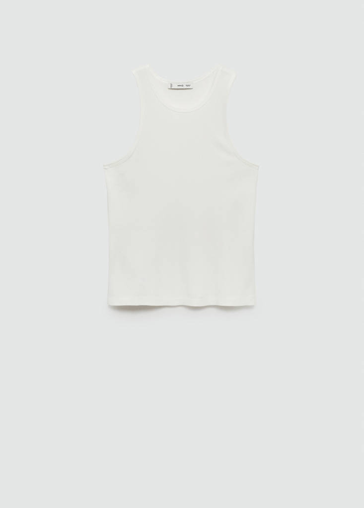 Top with satin details — White