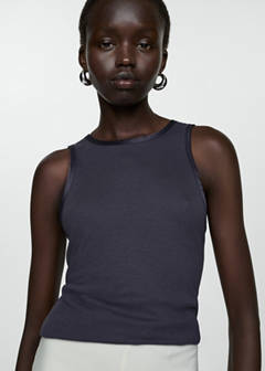 Top with satin details — Petrol Blue 1