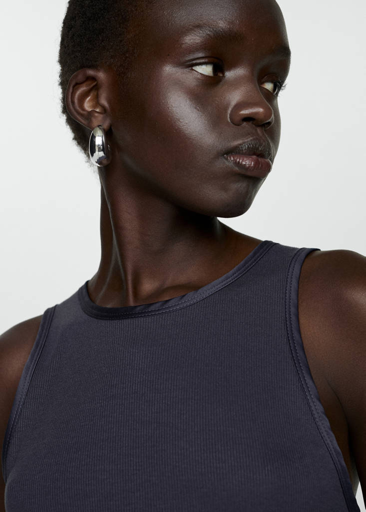 Top with satin details — Petrol Blue