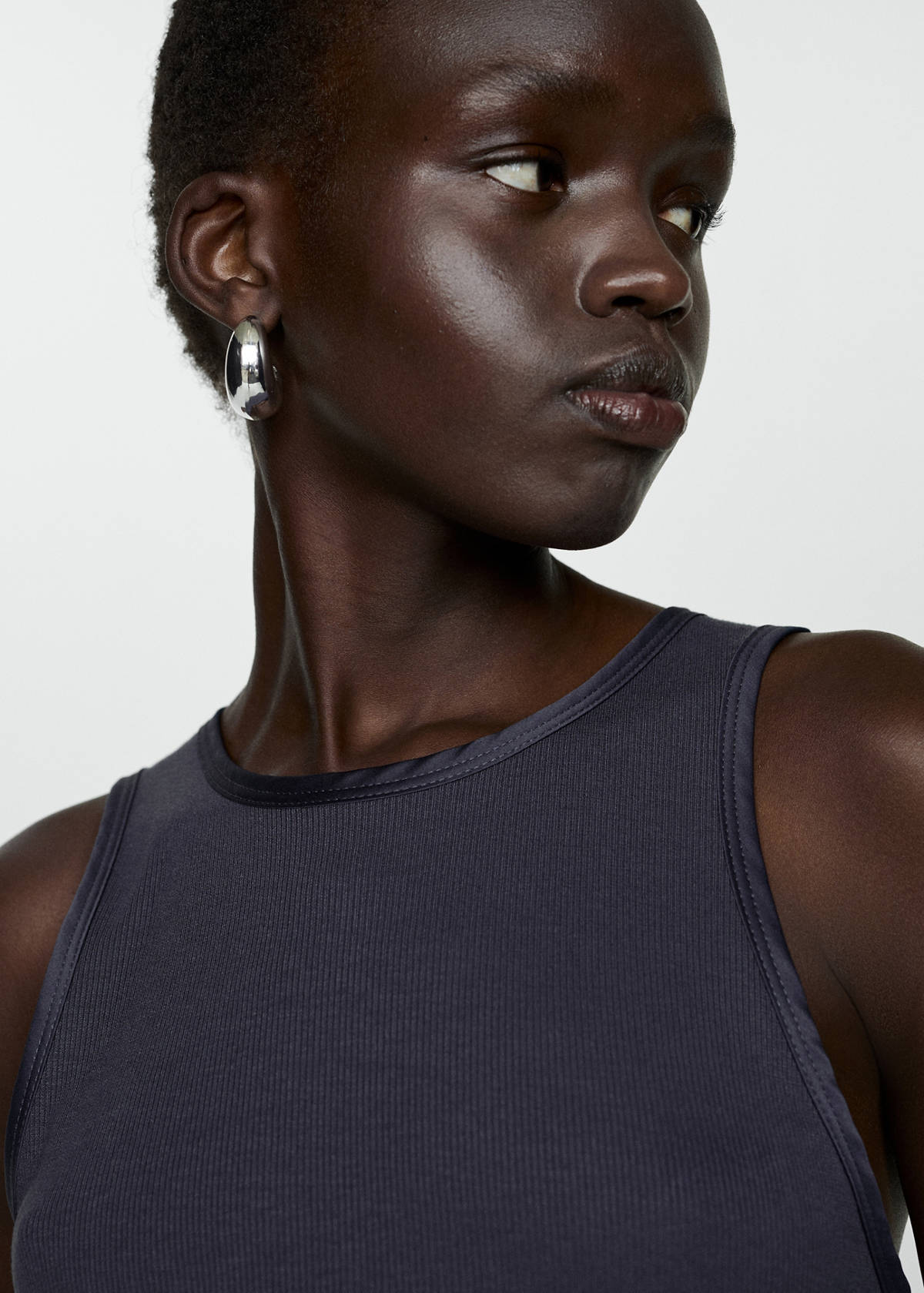 Top with satin details — Petrol Blue