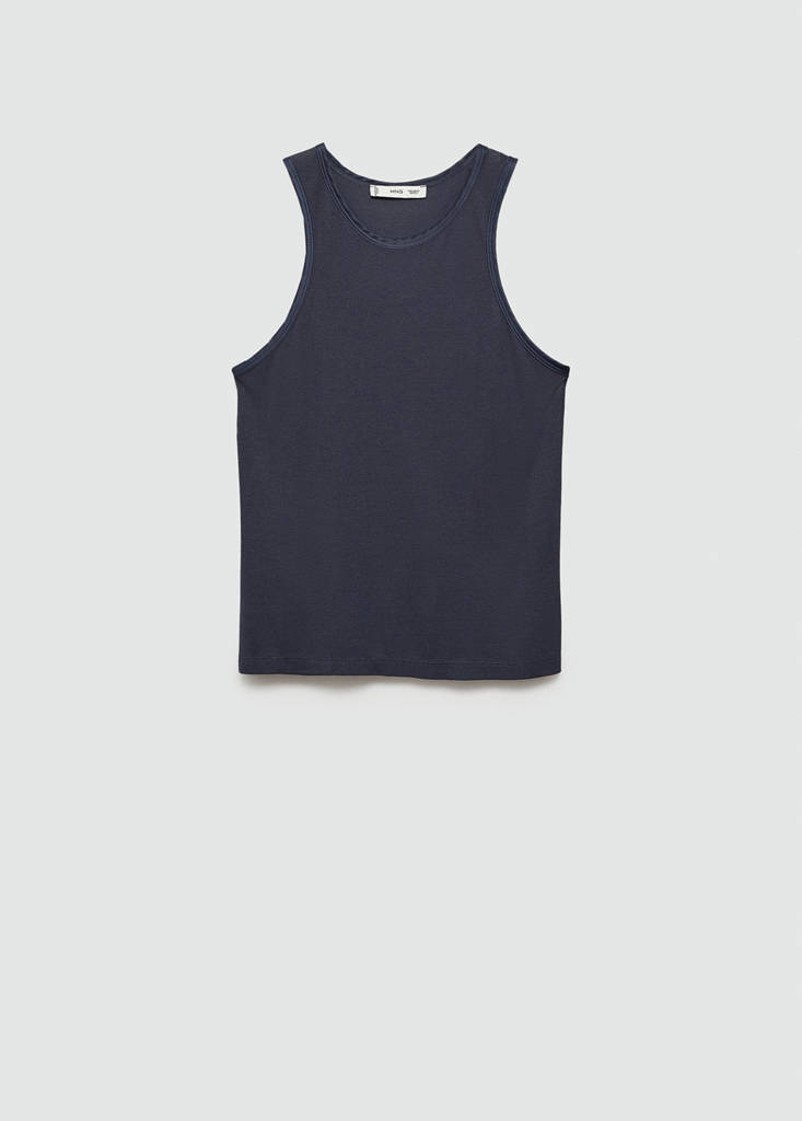 Top with satin details — Petrol Blue