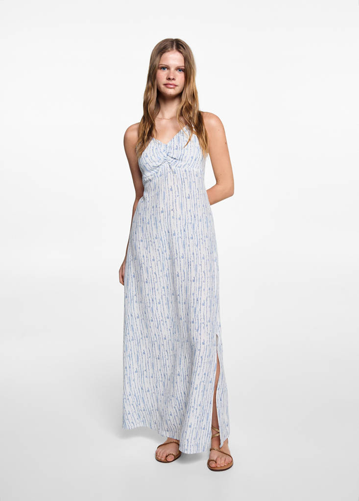 MANGO TEEN - Robe longue imprimée blanc cassé - XS - Fille Teen