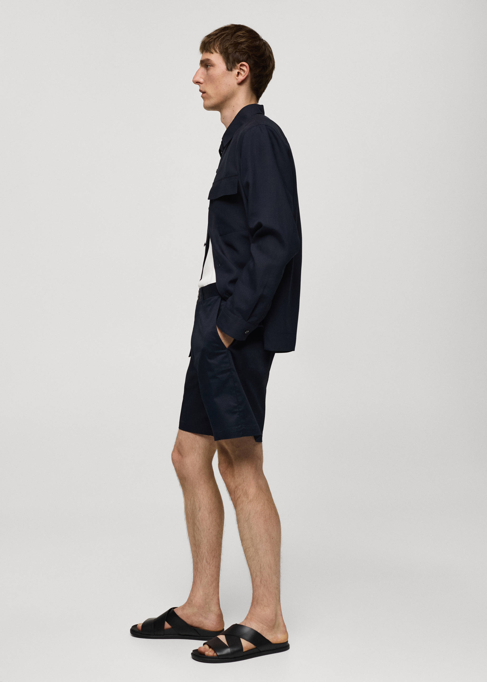 Slim fit cotton Bermuda shorts - Details of the article 2