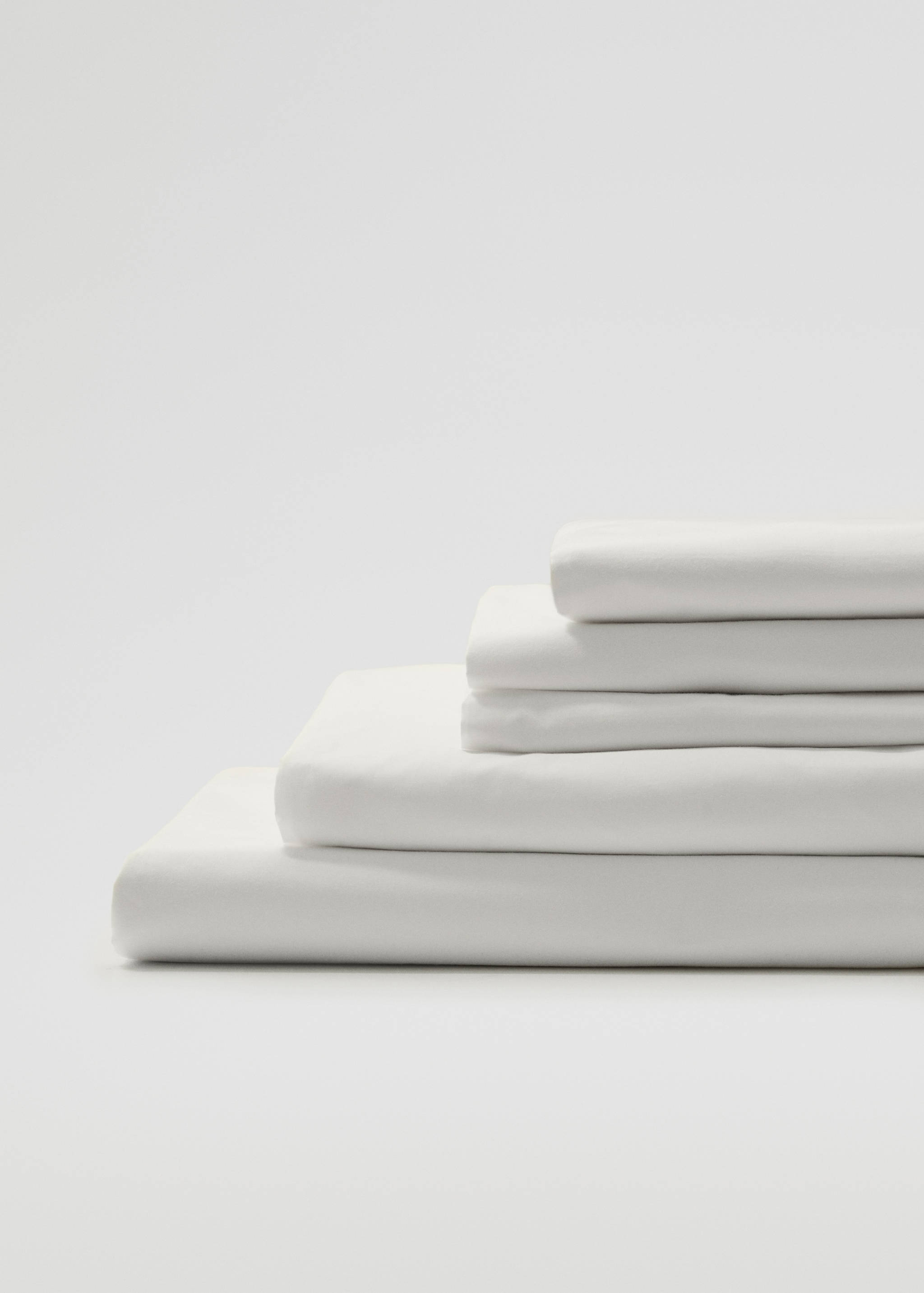 Percale cotton fitted sheet 300 threads for single bed - Details of the article 3