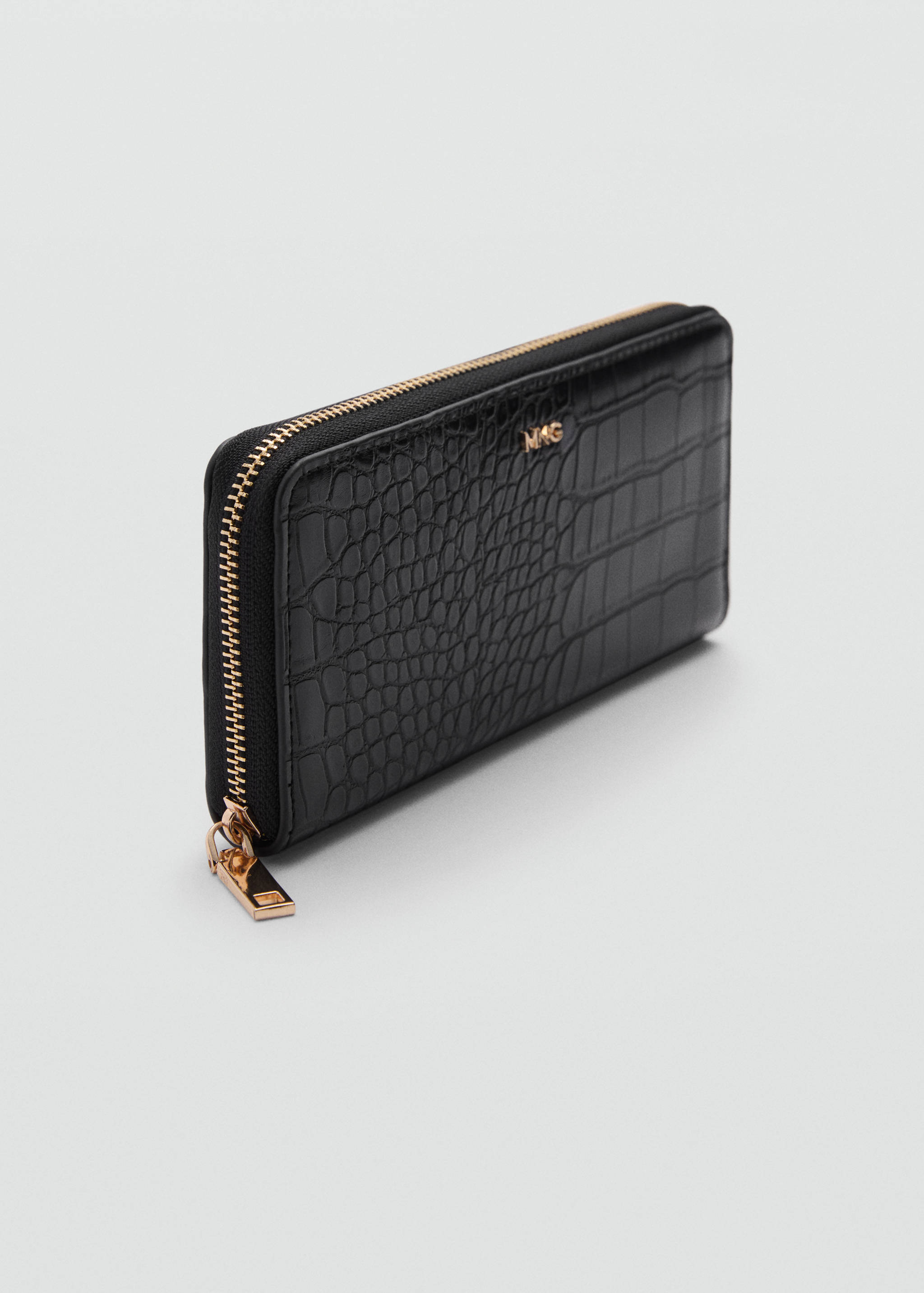 Croco wallet with zip - Medium plane