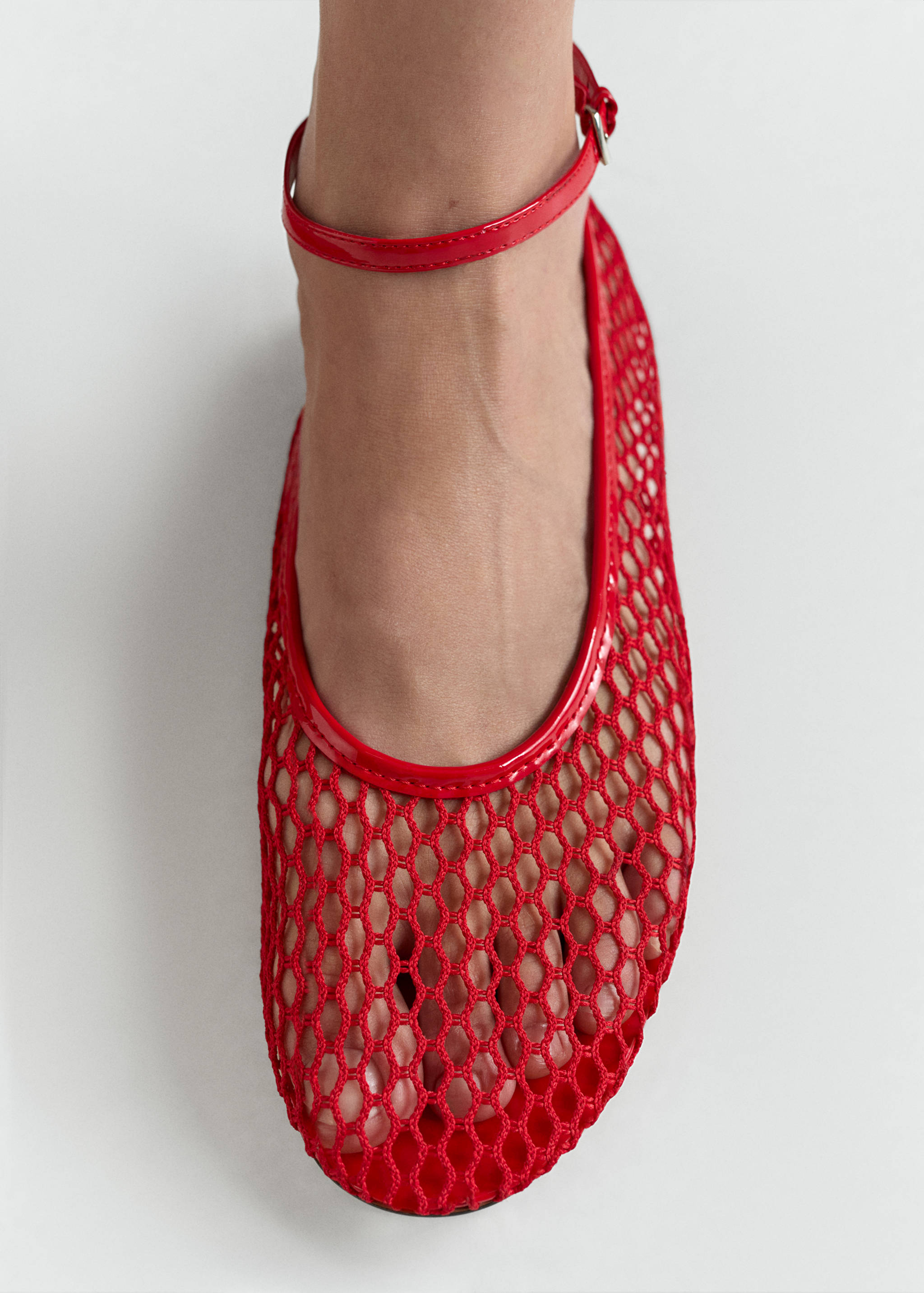 Mesh ballet flats with strap and buckle - Details of the article 9