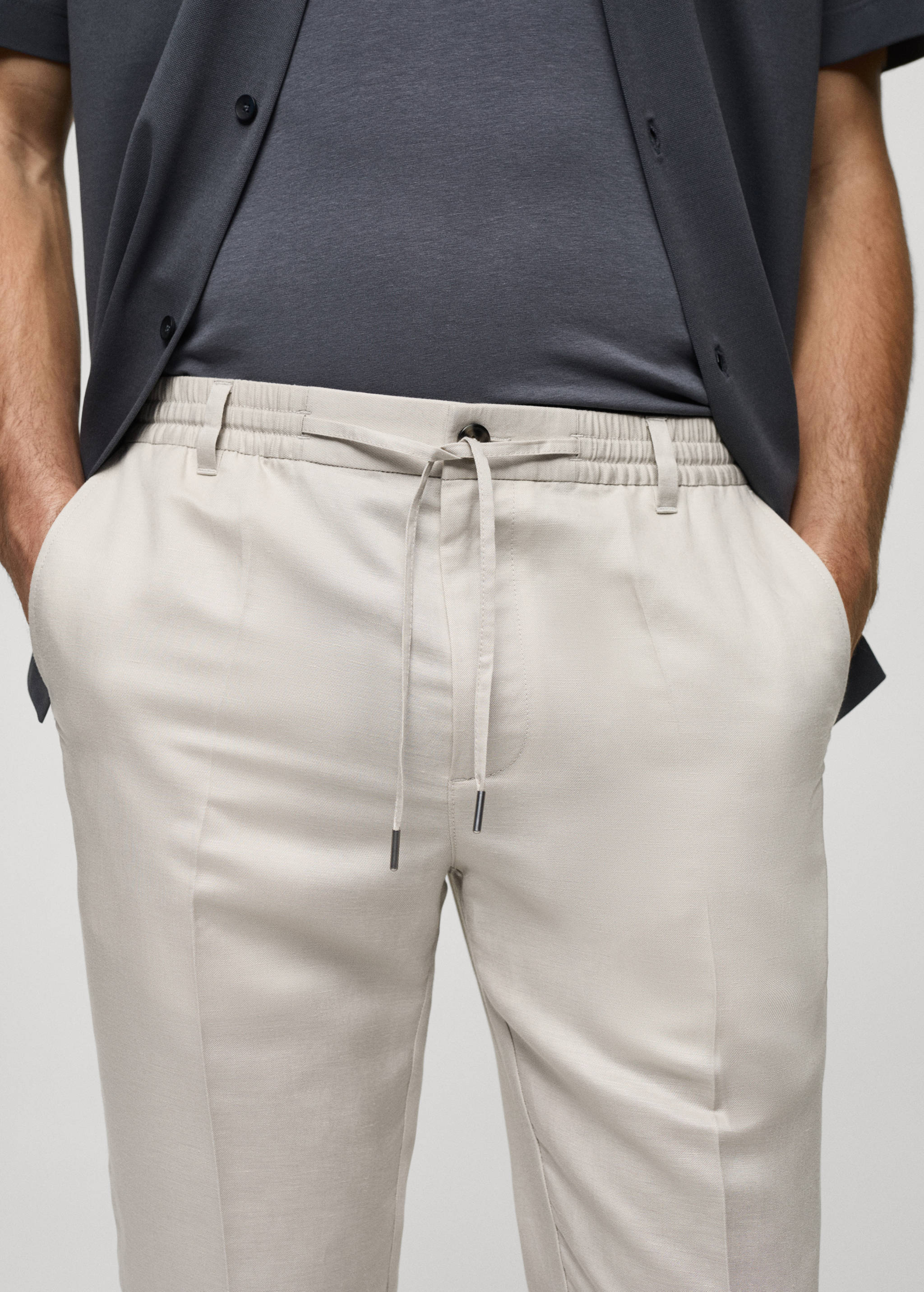 Pantalón lino tencel cordón - Detalle del artículo 1