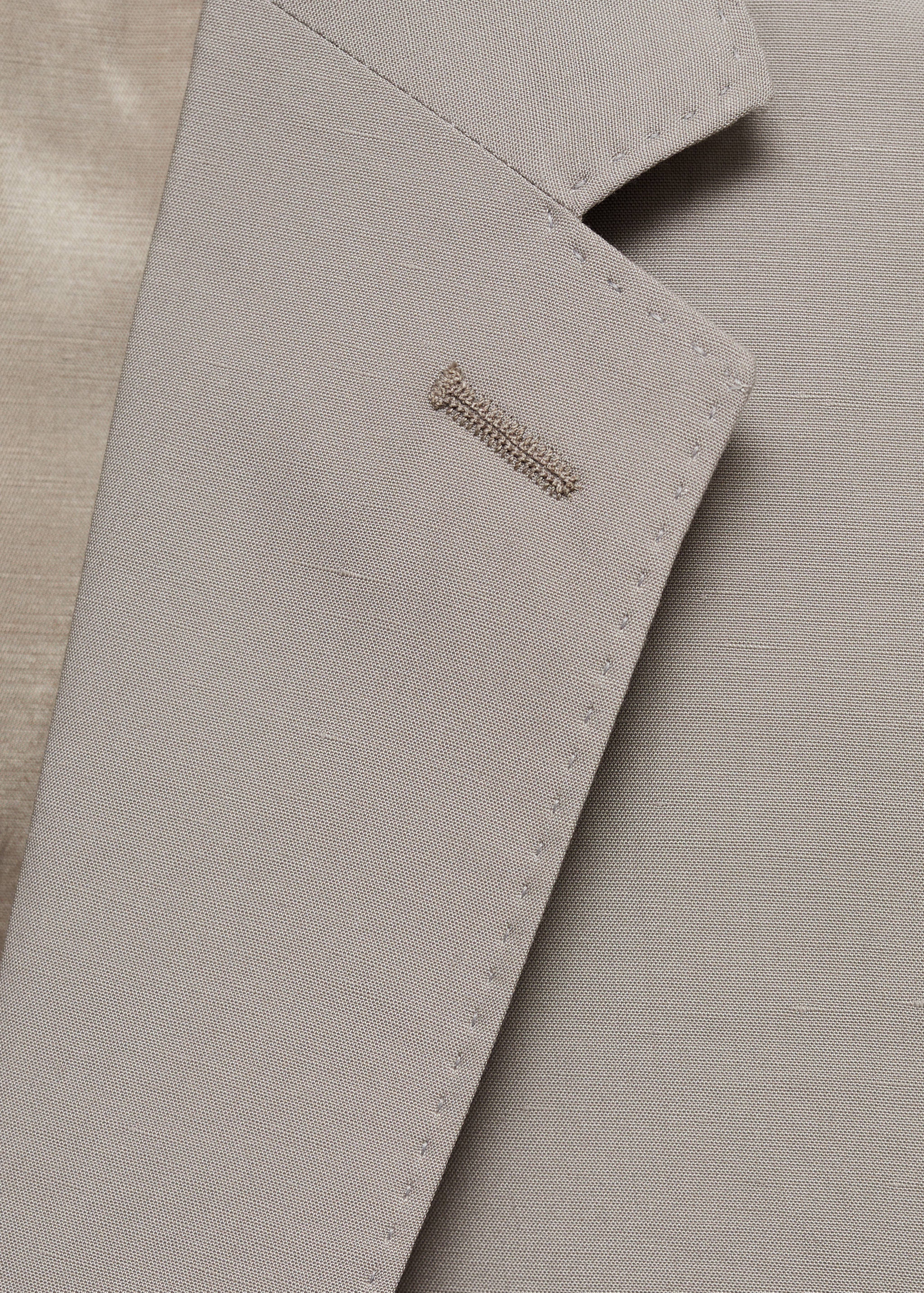 Slim-fit linen-blend suit jacket - Details of the article 8