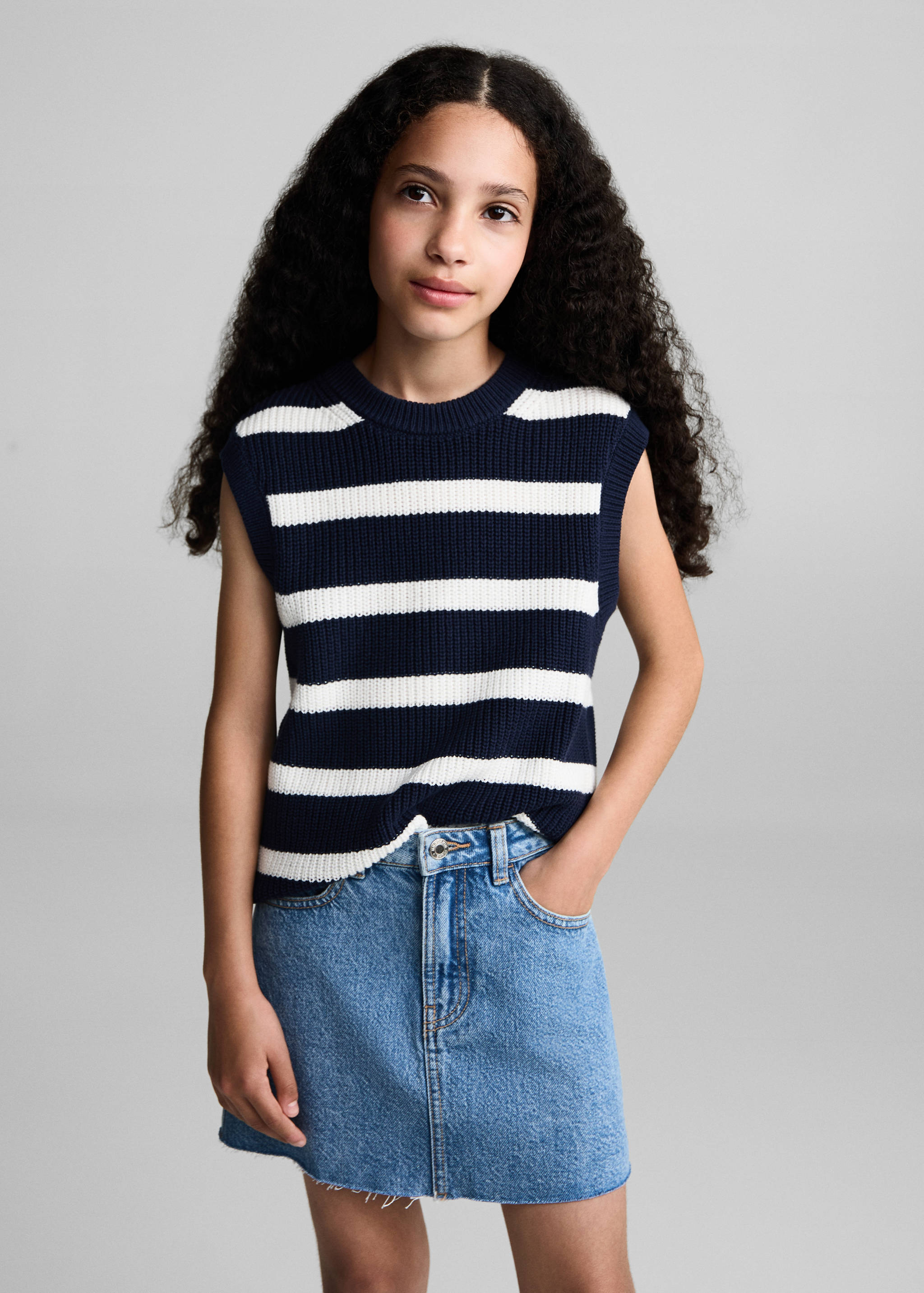 Short denim skirt - Medium plane