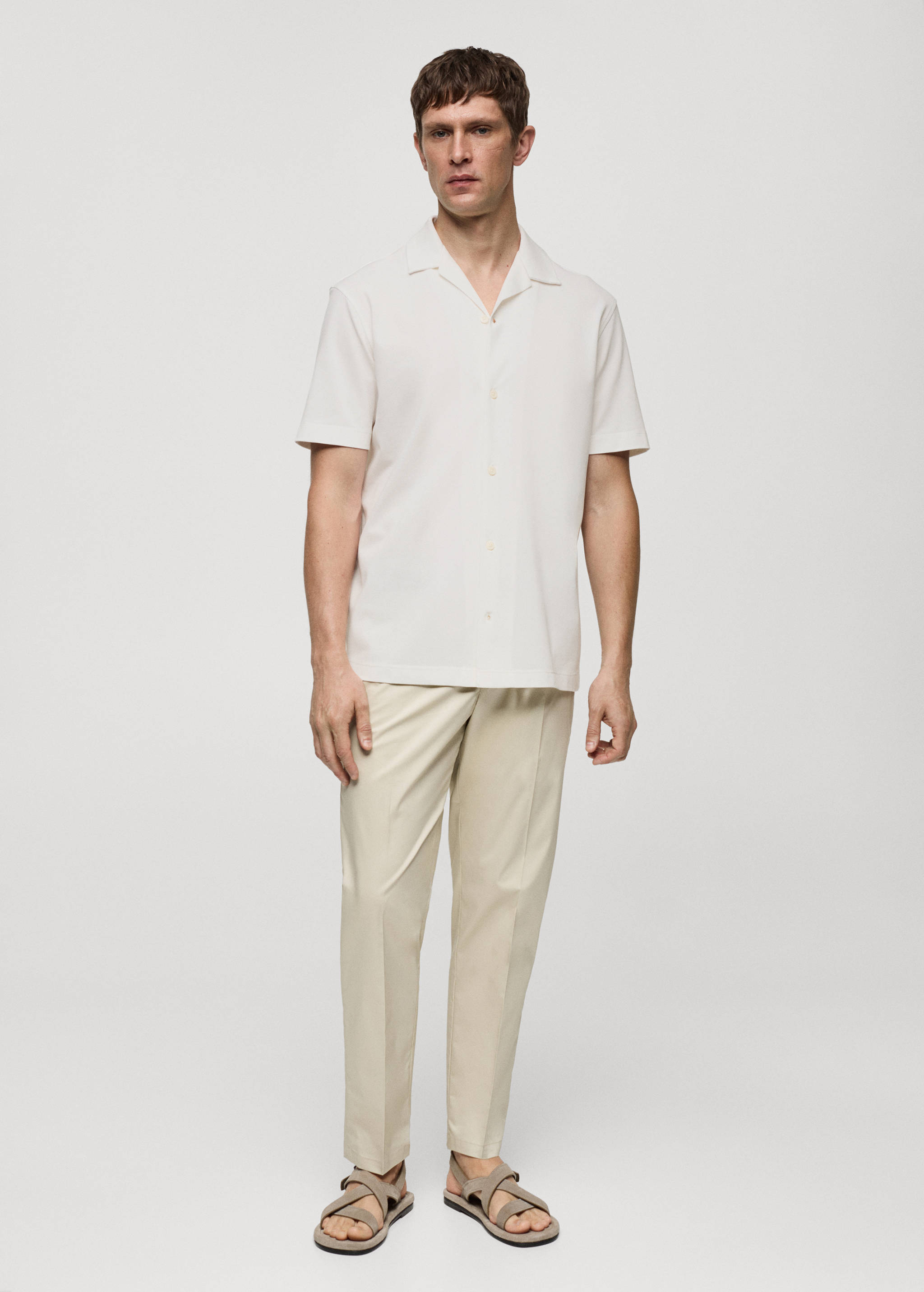 Bowling collar cotton shirt - General plane