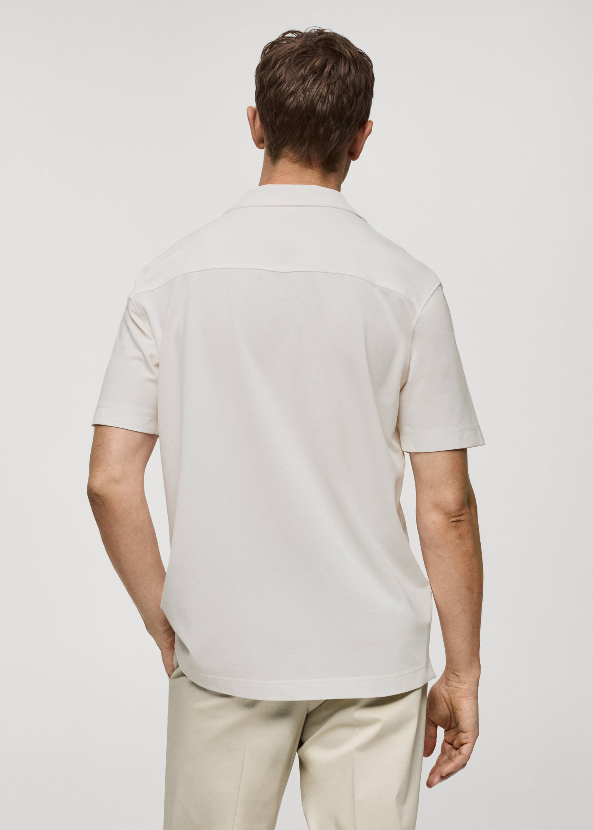 Bowling collar cotton shirt - Reverse of the article