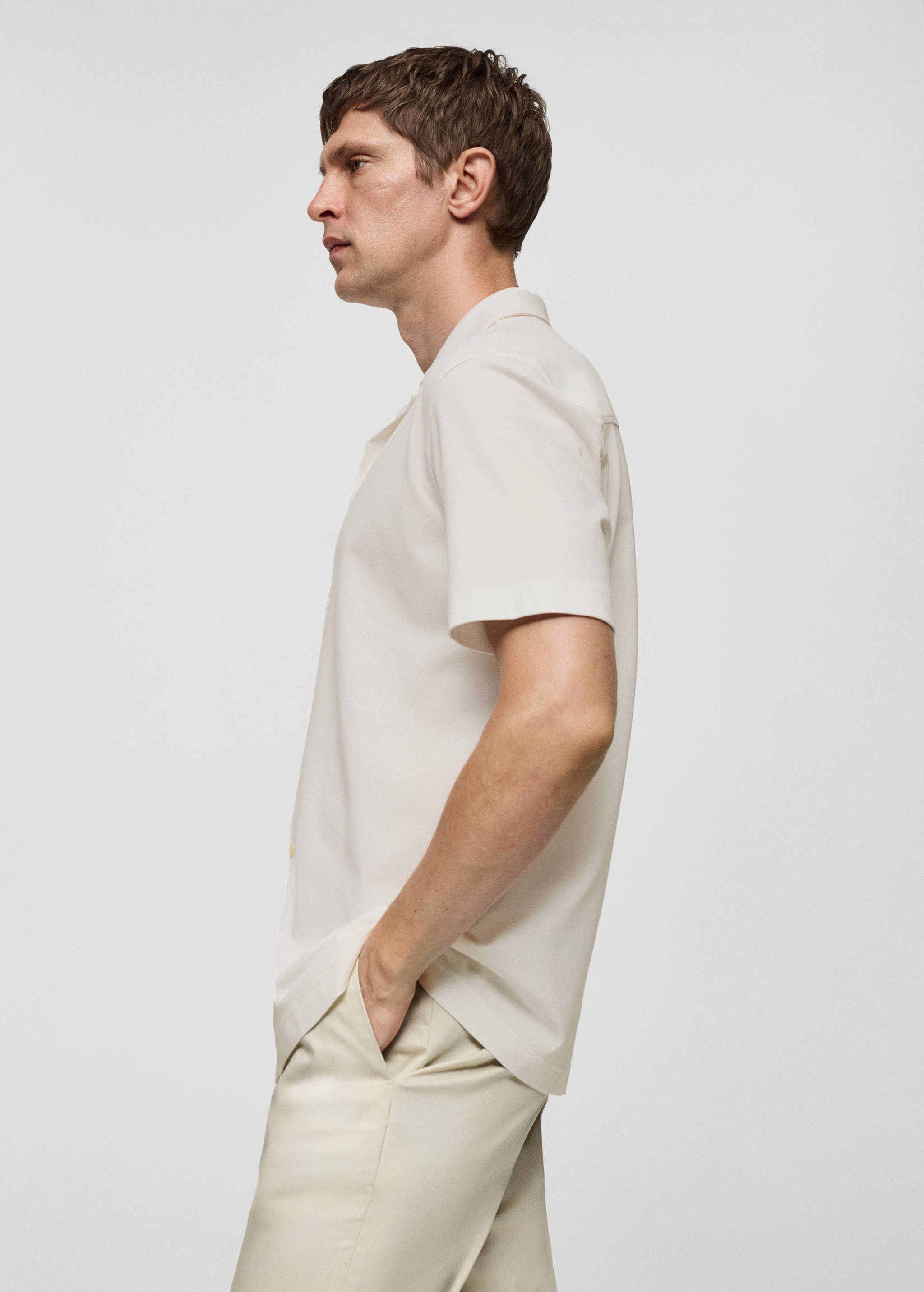 Bowling collar cotton shirt - Details of the article 2
